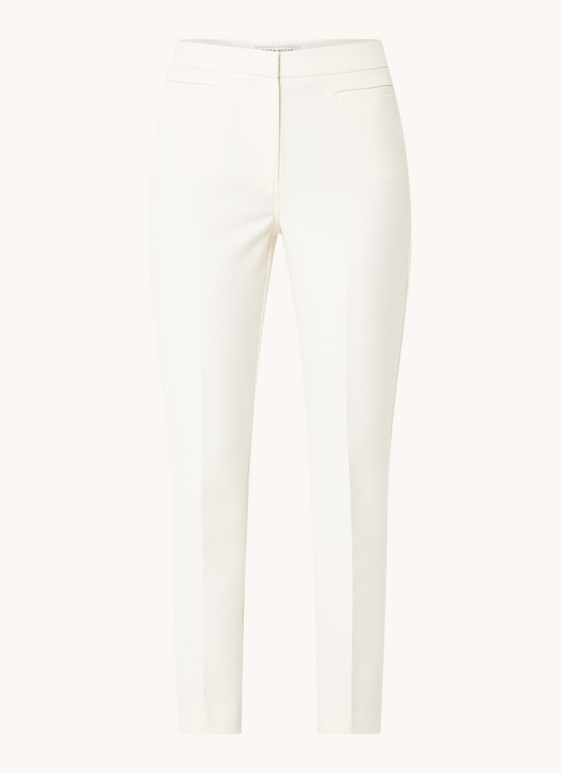 Fifth House Nato high waist slim fit cropped pantalon met steekzakken - voorkant gebroken wit