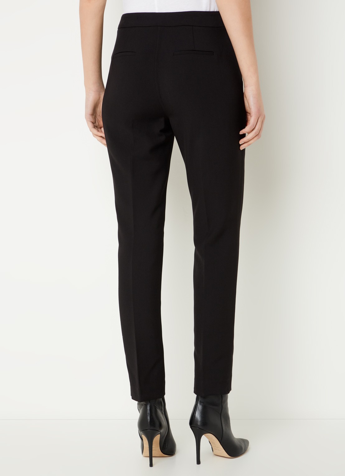 Fifth House Nato high waist slim fit cropped pantalon met steekzakken - achterkant zwart