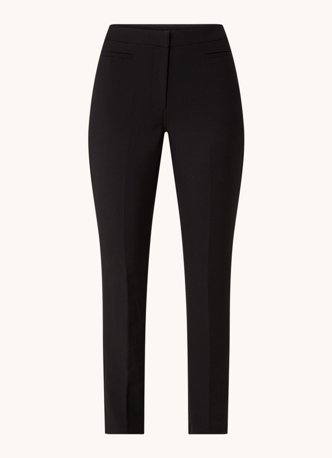 Fifth House Nato high waist slim fit cropped pantalon met steekzakken - voorkant 2 zwart