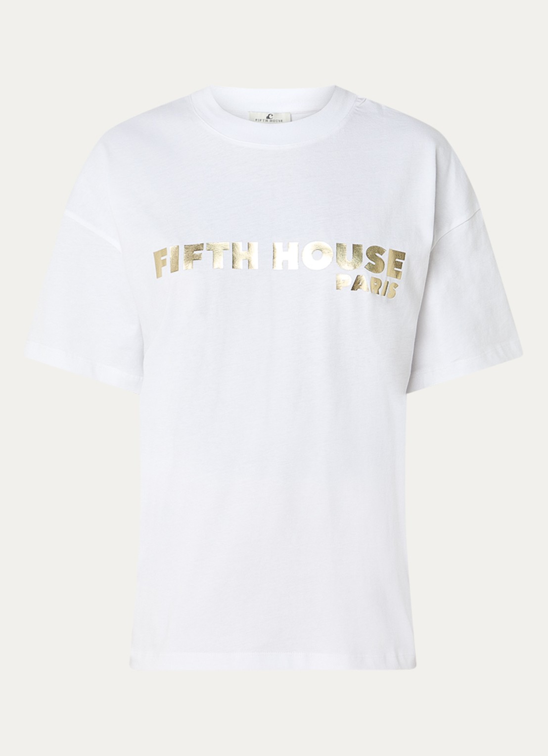 Fifth House Neena T-shirt met logo - voorkant wit