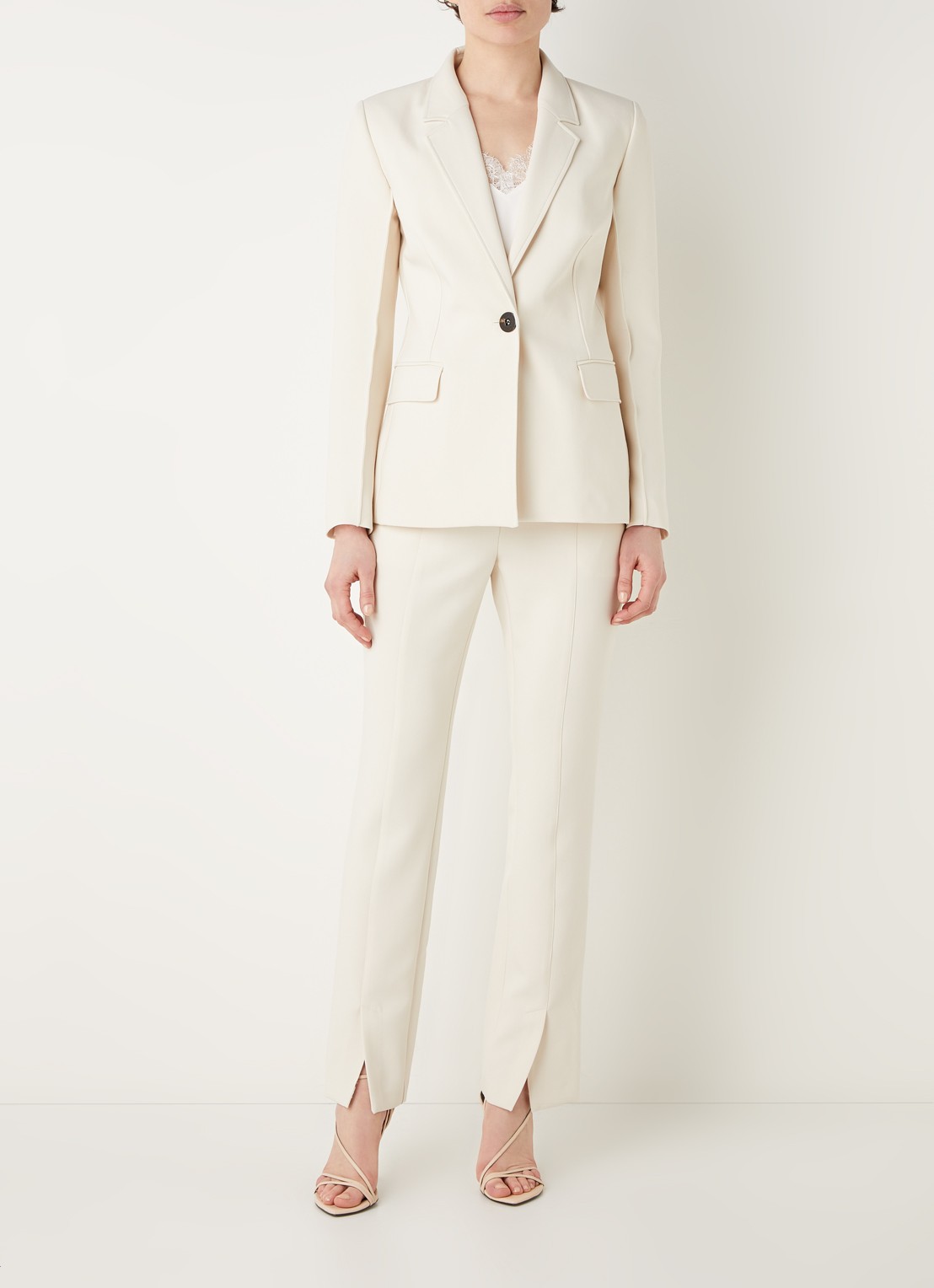 Fifth House Nenzo blazer met klepzakken - voorkant 2 creme
