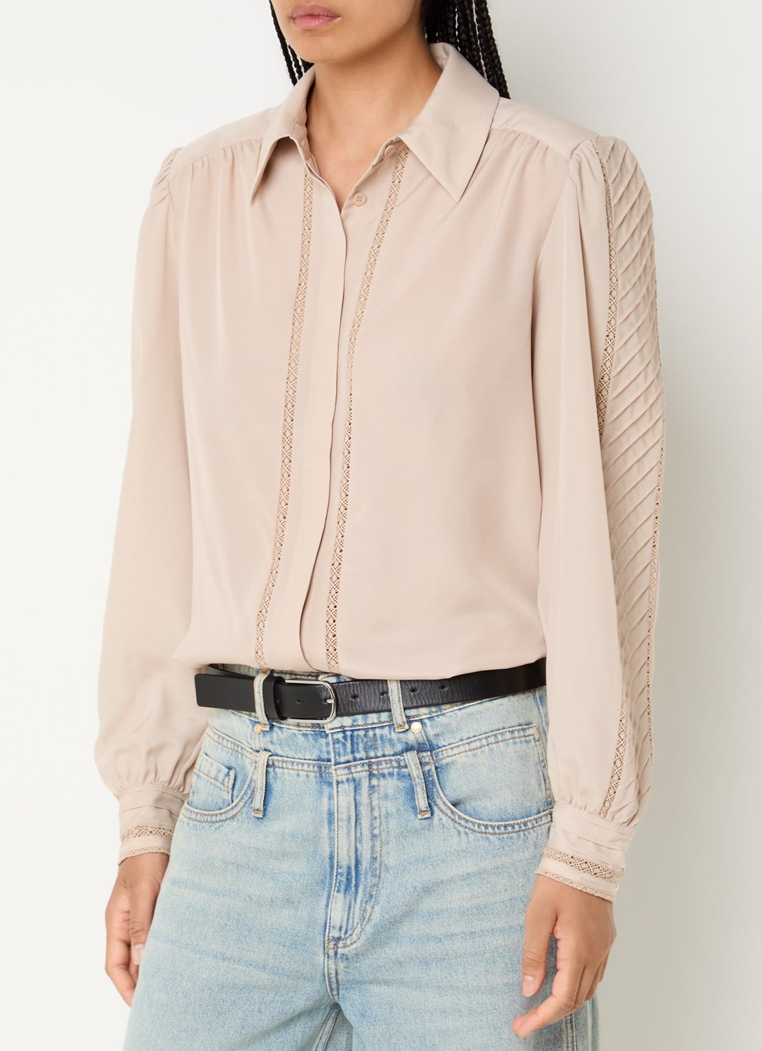 Fifth House Nicoll blouse met logoborduring - detail 3 wit