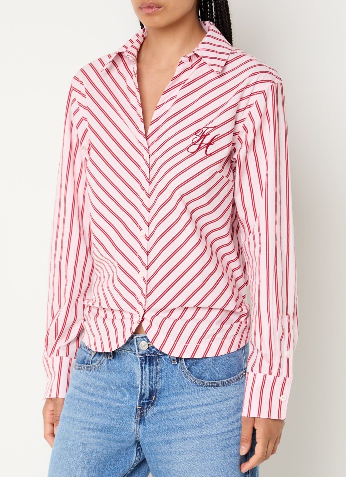 Fifth House Nicoll blouse met logoborduring - detail rood