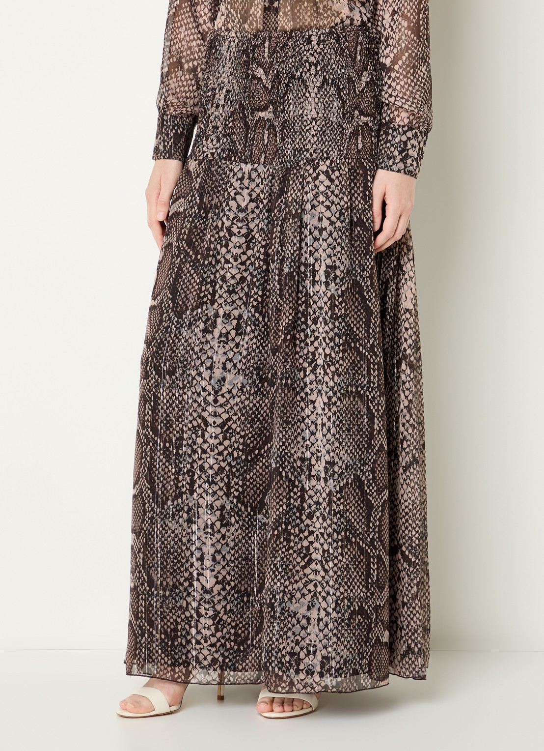 Fifth House Olicia maxi rok met print - detail 4 bruin