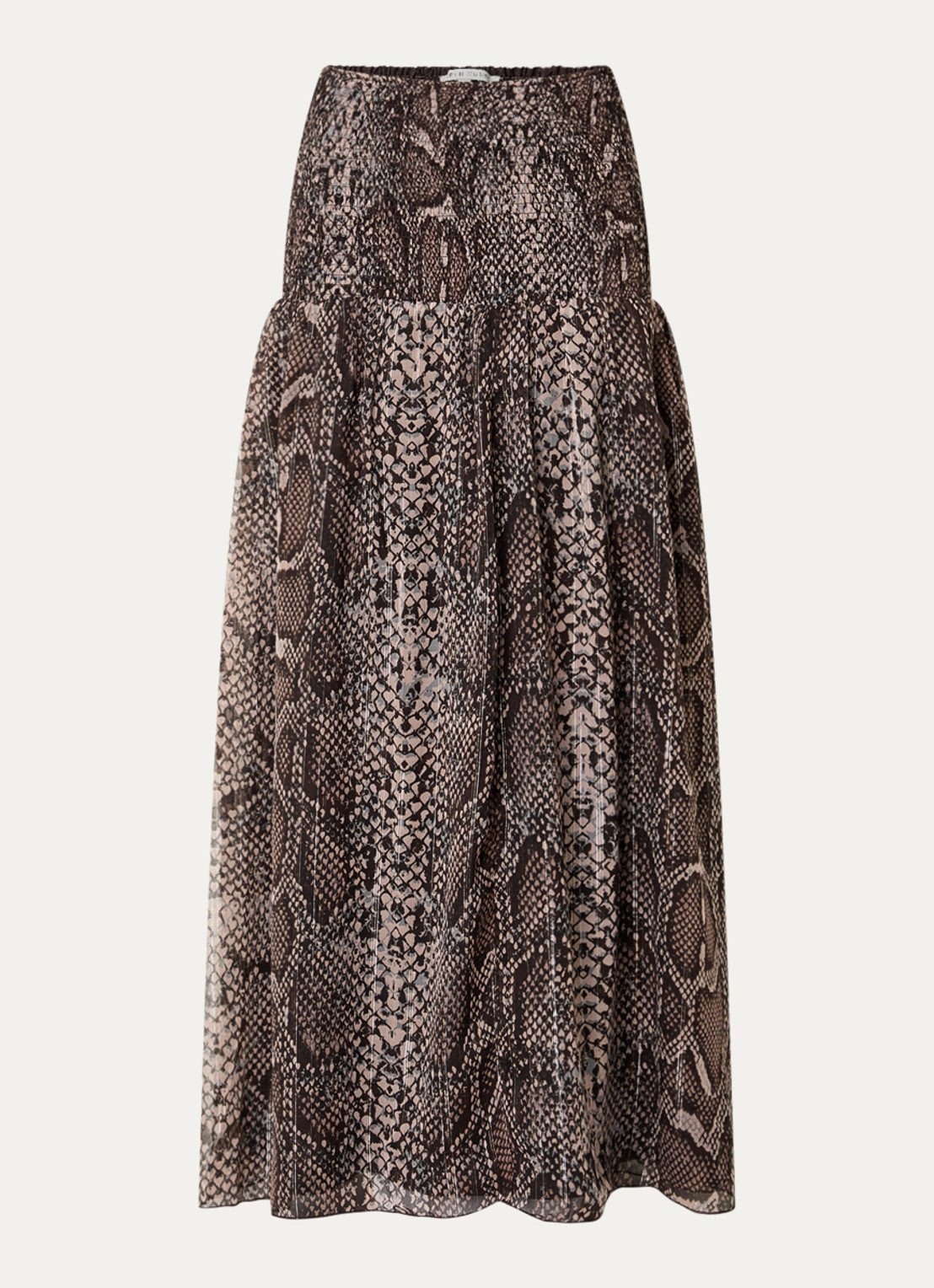 Fifth House Olicia maxi rok met print - voorkant bruin