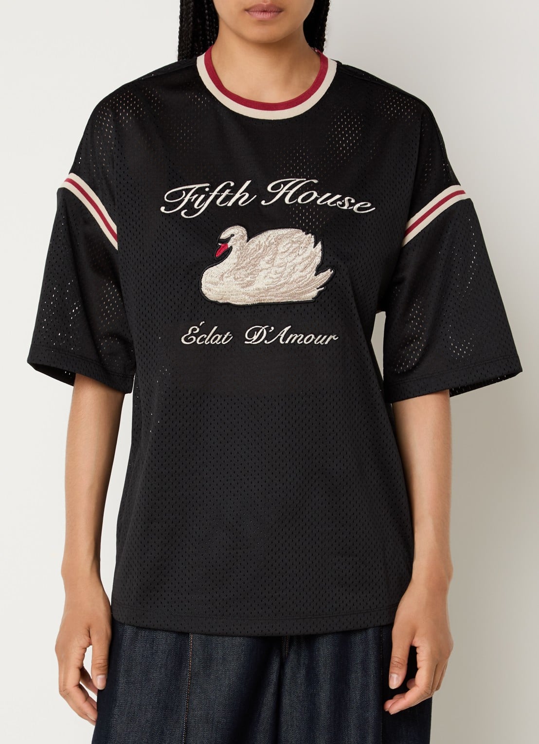 Fifth House Otilia T-shirt met print - detail zwart