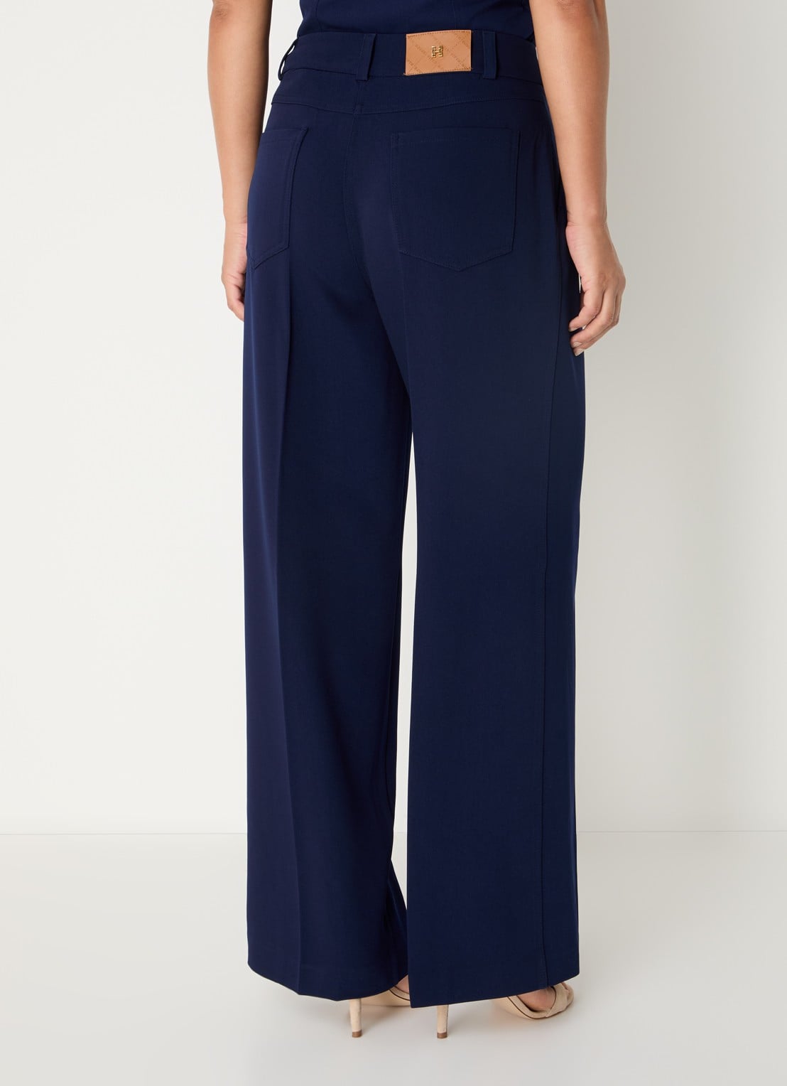 Fifth House Ozias mid waist loose fit pantalon met persplooi - achterkant 2 royalblauw