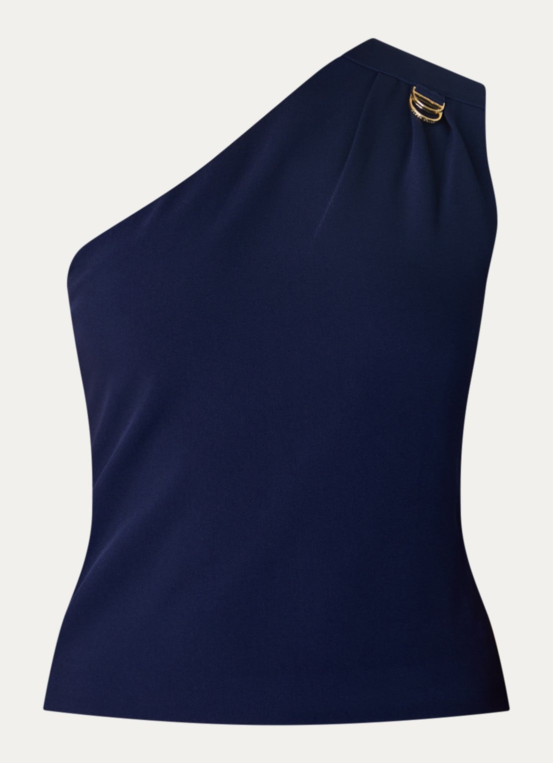 Fifth House Ozias one shoulder top met plooidetail - voorkant 3 royalblauw