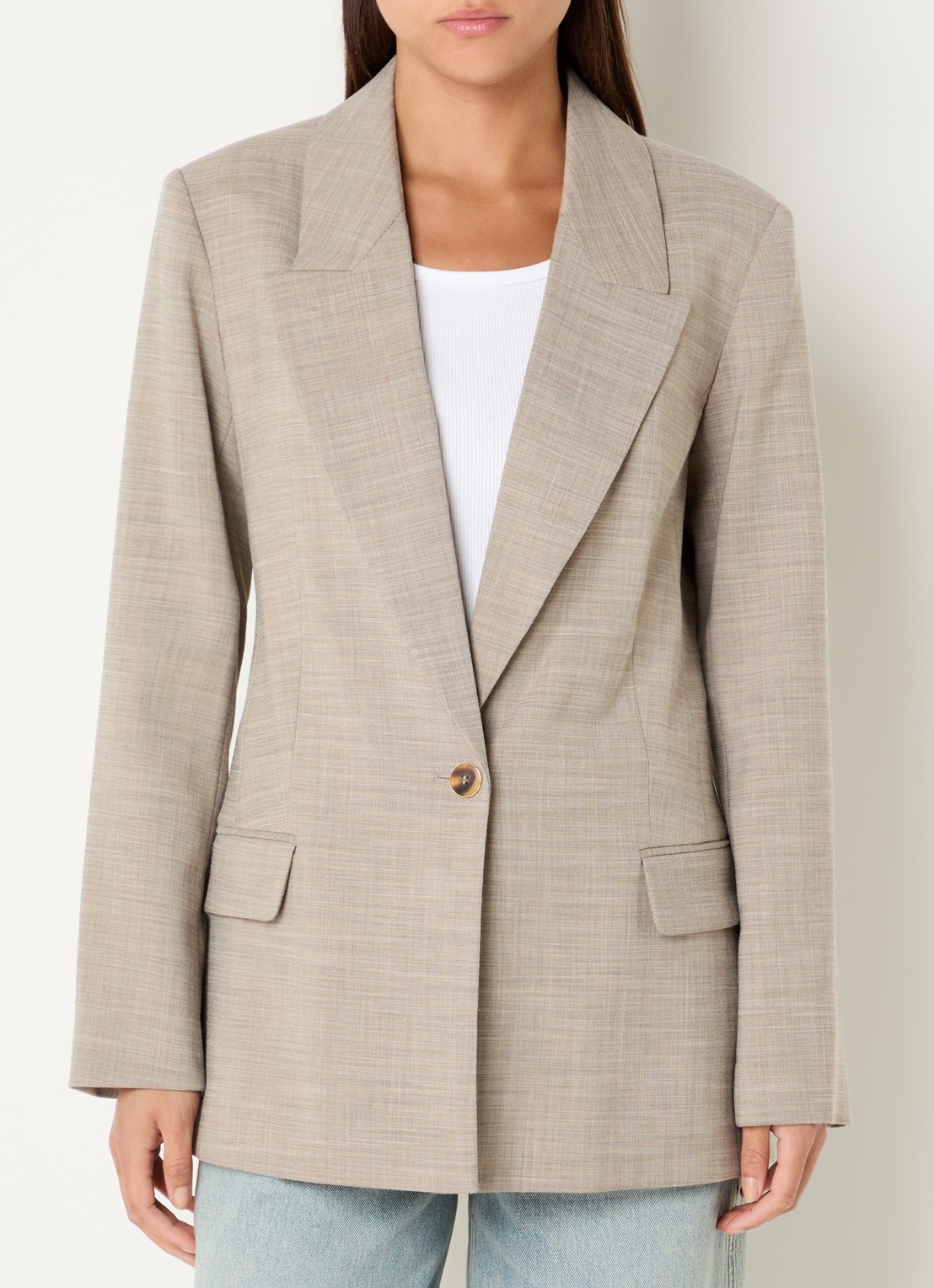 Fifth House Ozzy blazer met klepzakken - detail 2 creme