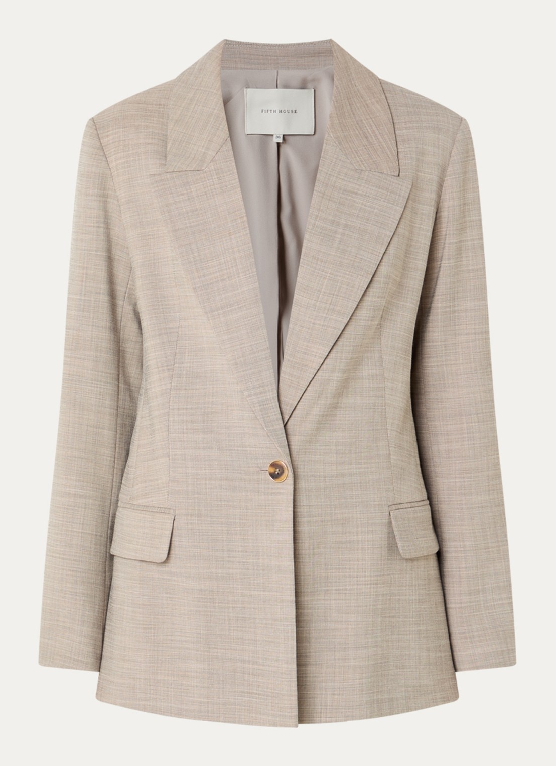 Fifth House Ozzy blazer met klepzakken - voorkant 3 creme
