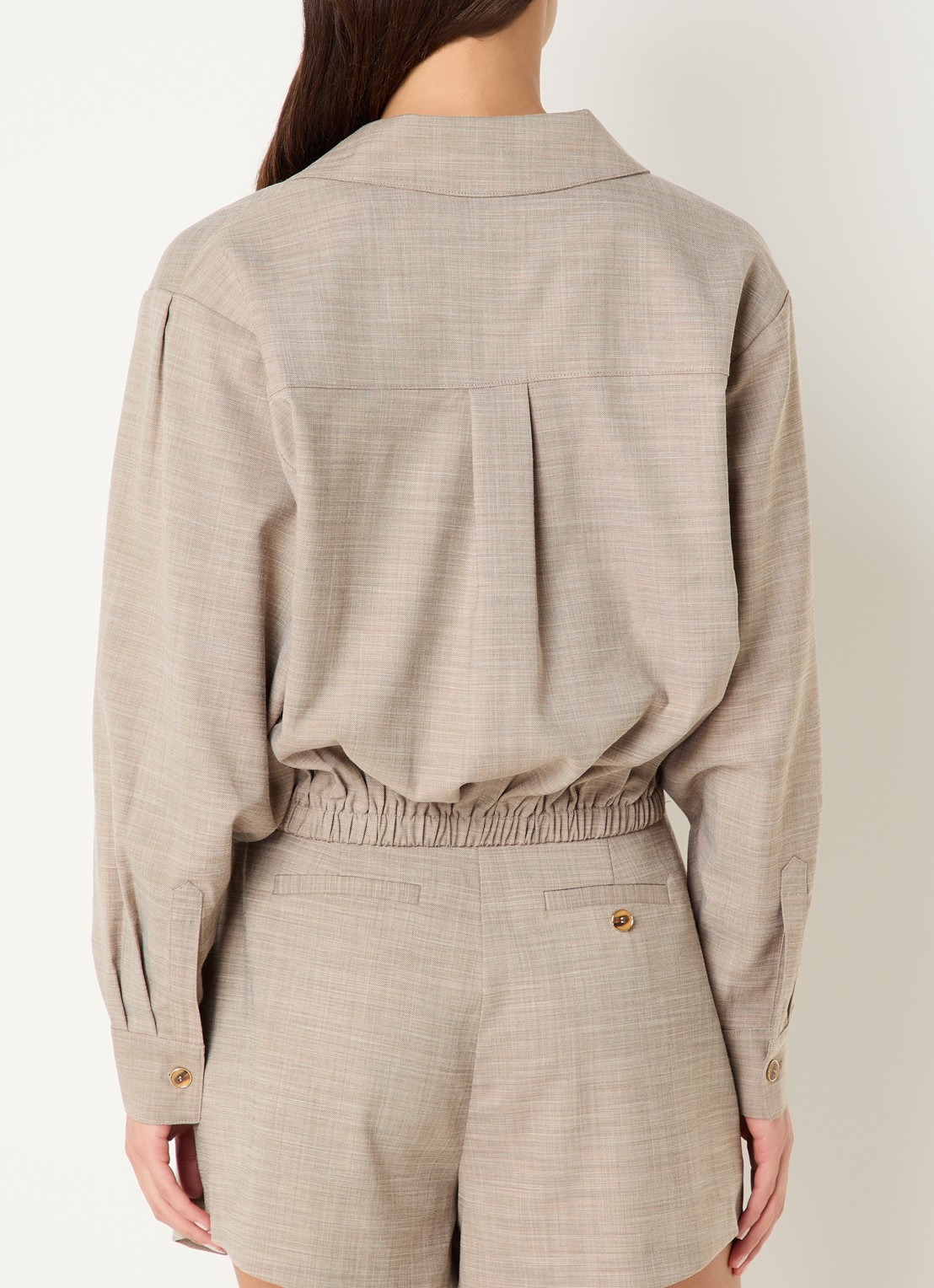 Fifth House Ozzy blouse met V-hals  - achterkant 4 middengrijs