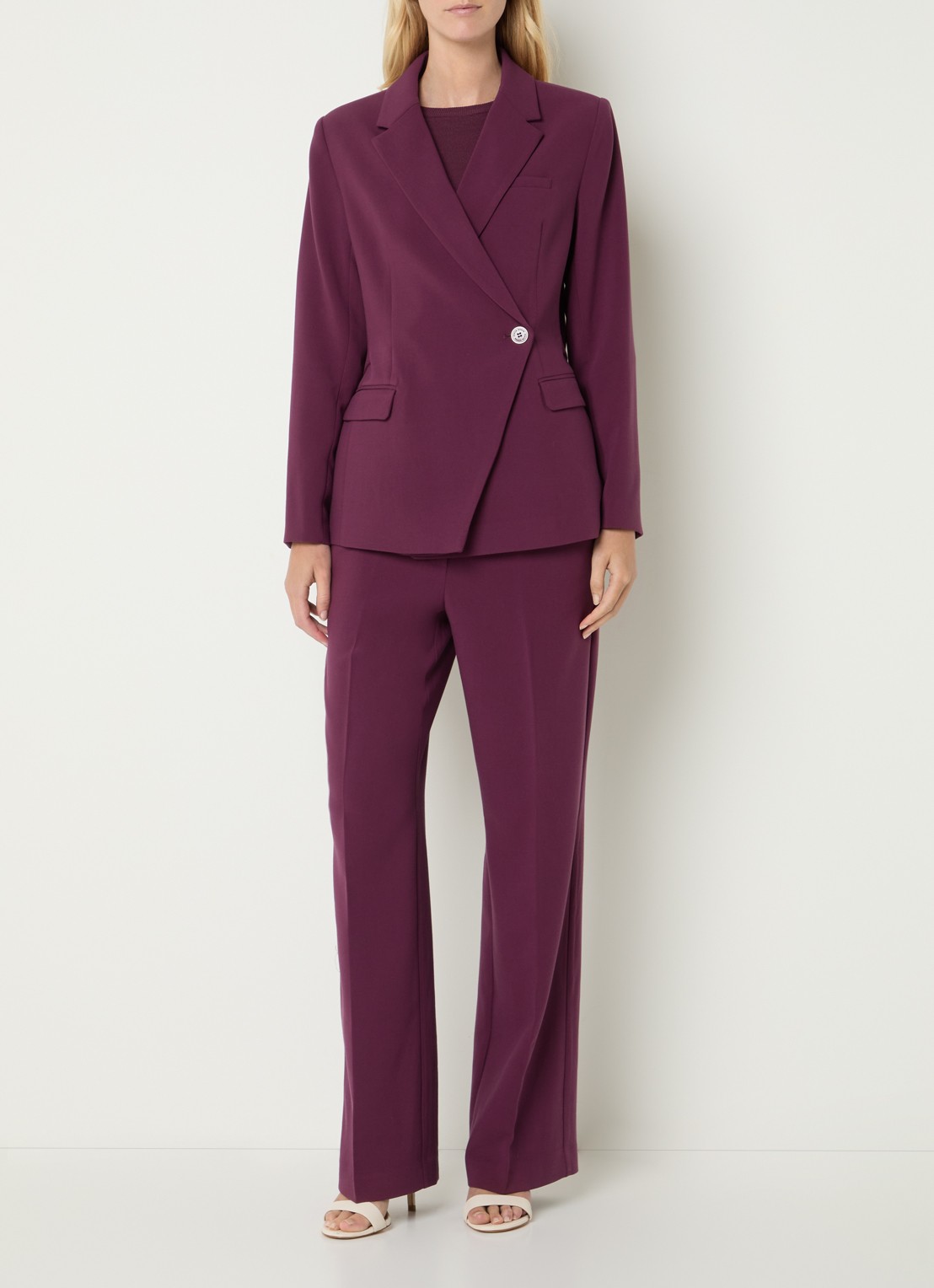 Fifth House Paloma asymmetrische blazer met klepzakken - voorkant 3 bordeauxrood