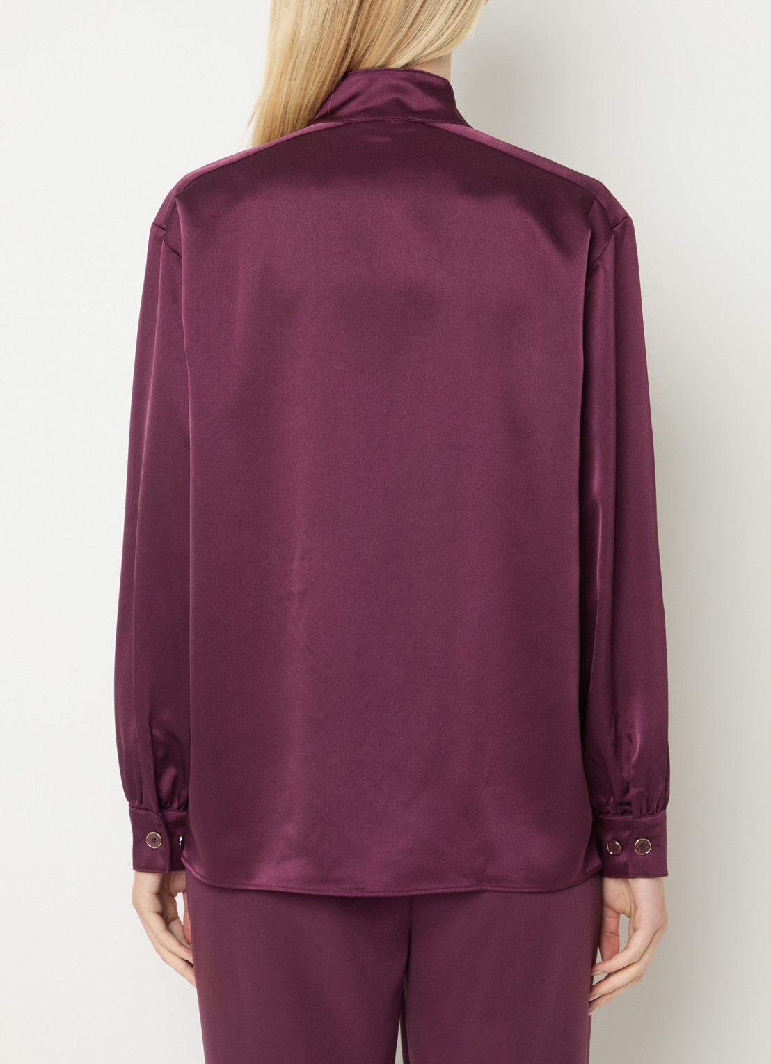 Fifth House Pamplona blouse van satijn - achterkant 4 paars