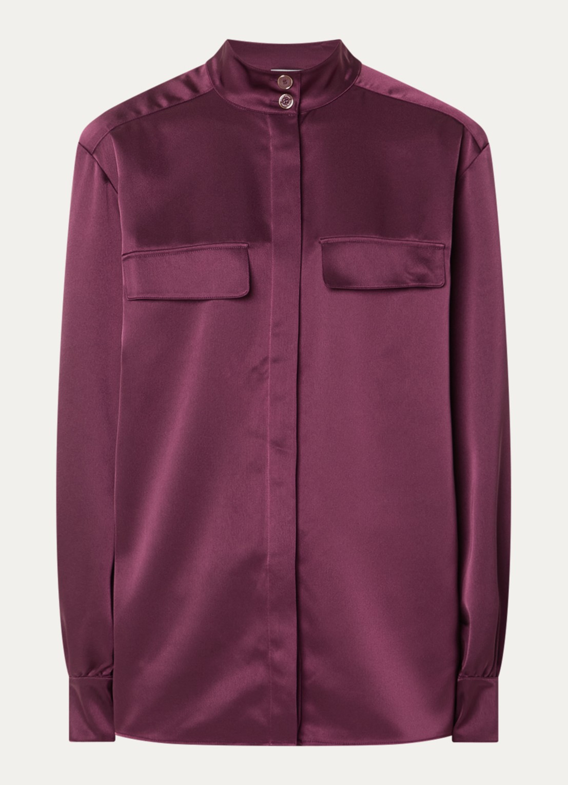 Fifth House Pamplona blouse van satijn - voorkant paars