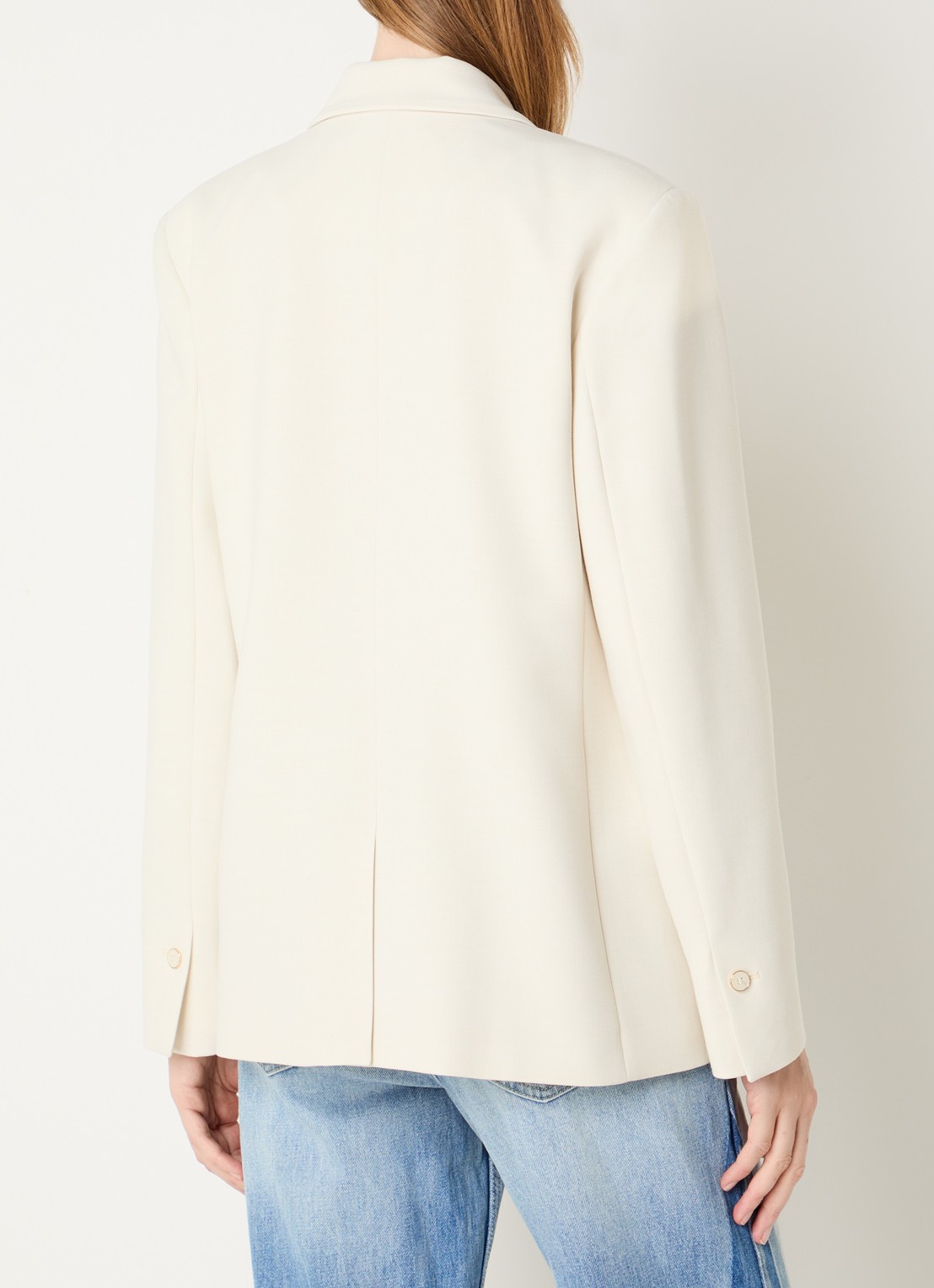 Fifth House Paradice double-breasted blazer in wolblend met klepzakken - achterkant creme