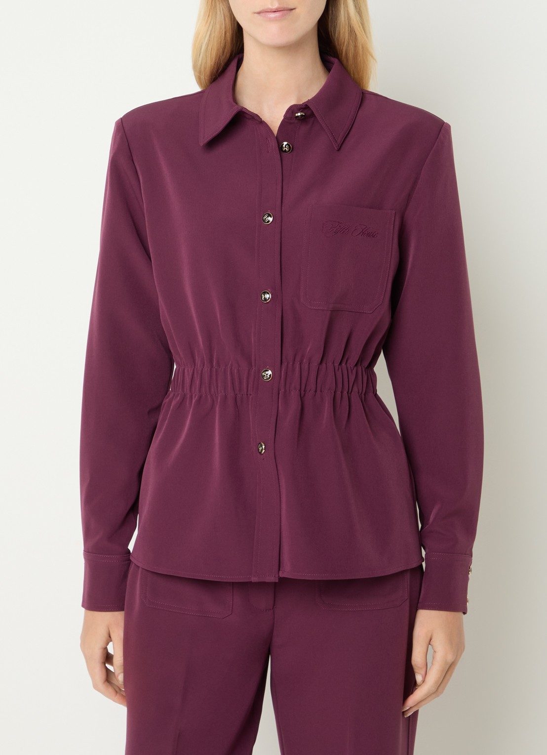 Fifth House Peggi blouse met borstzak - detail 3 paars