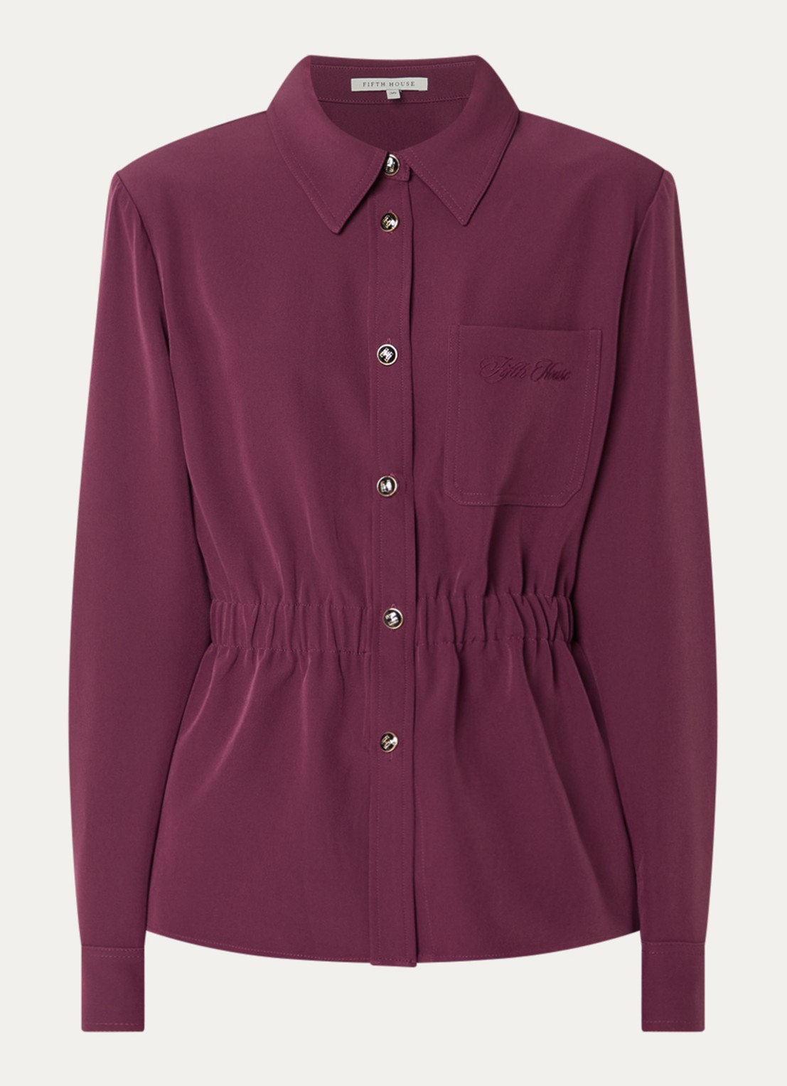 Fifth House Peggi blouse met borstzak - voorkant paars