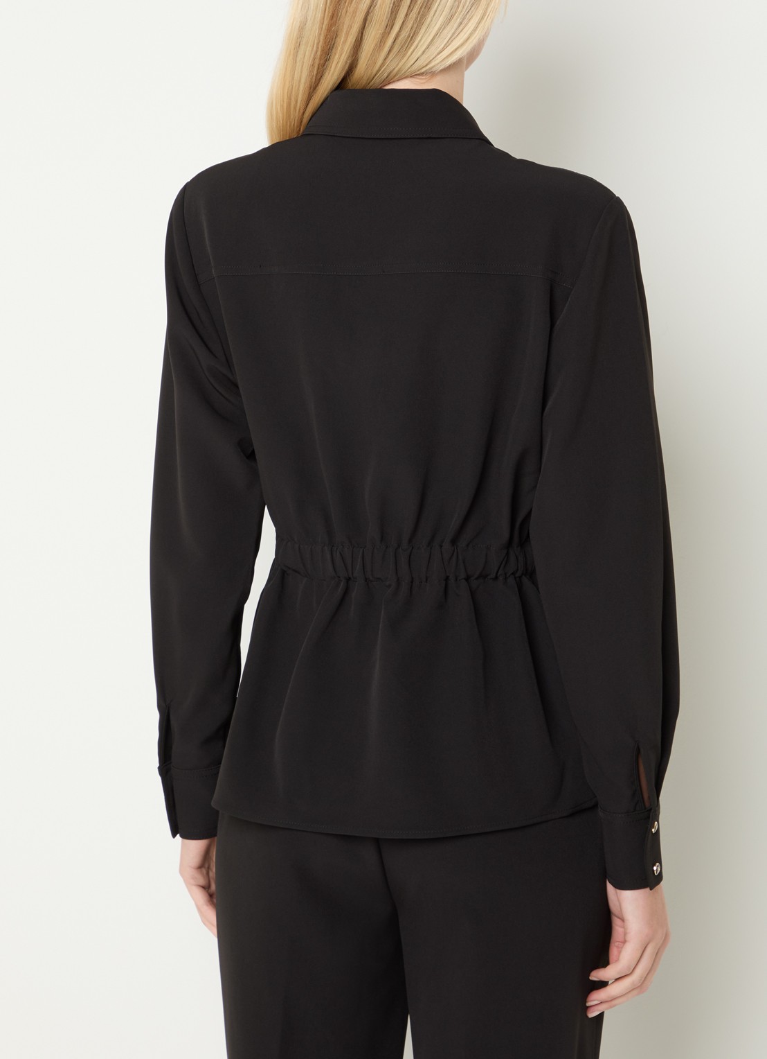 Fifth House Peggi blouse met borstzak - achterkant 2 zwart