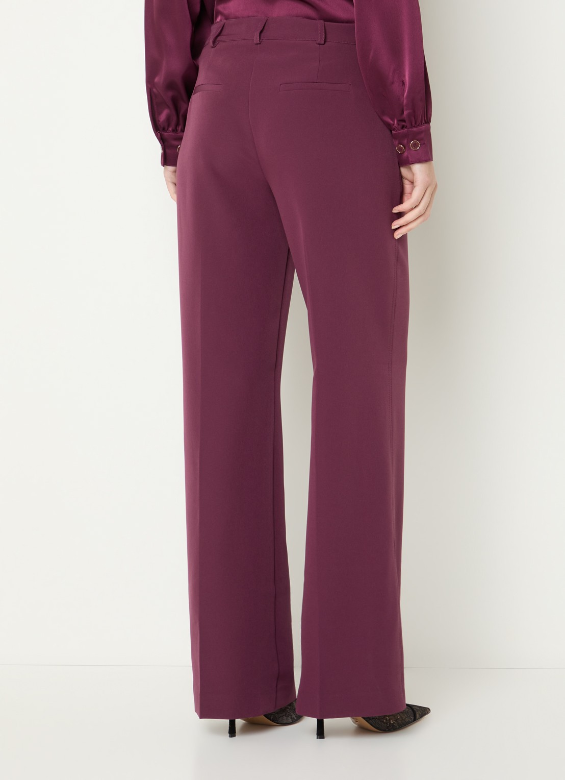Fifth House Peggi high waist wide fit pantalon met opgestikte zakken - achterkant 3 paars