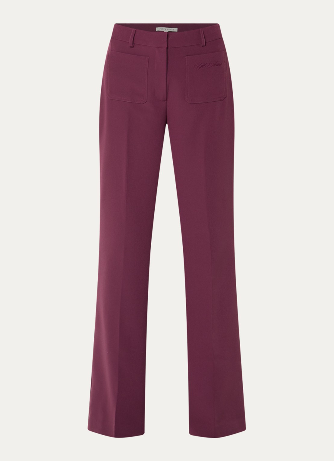 Fifth House Peggi high waist wide fit pantalon met opgestikte zakken - voorkant paars