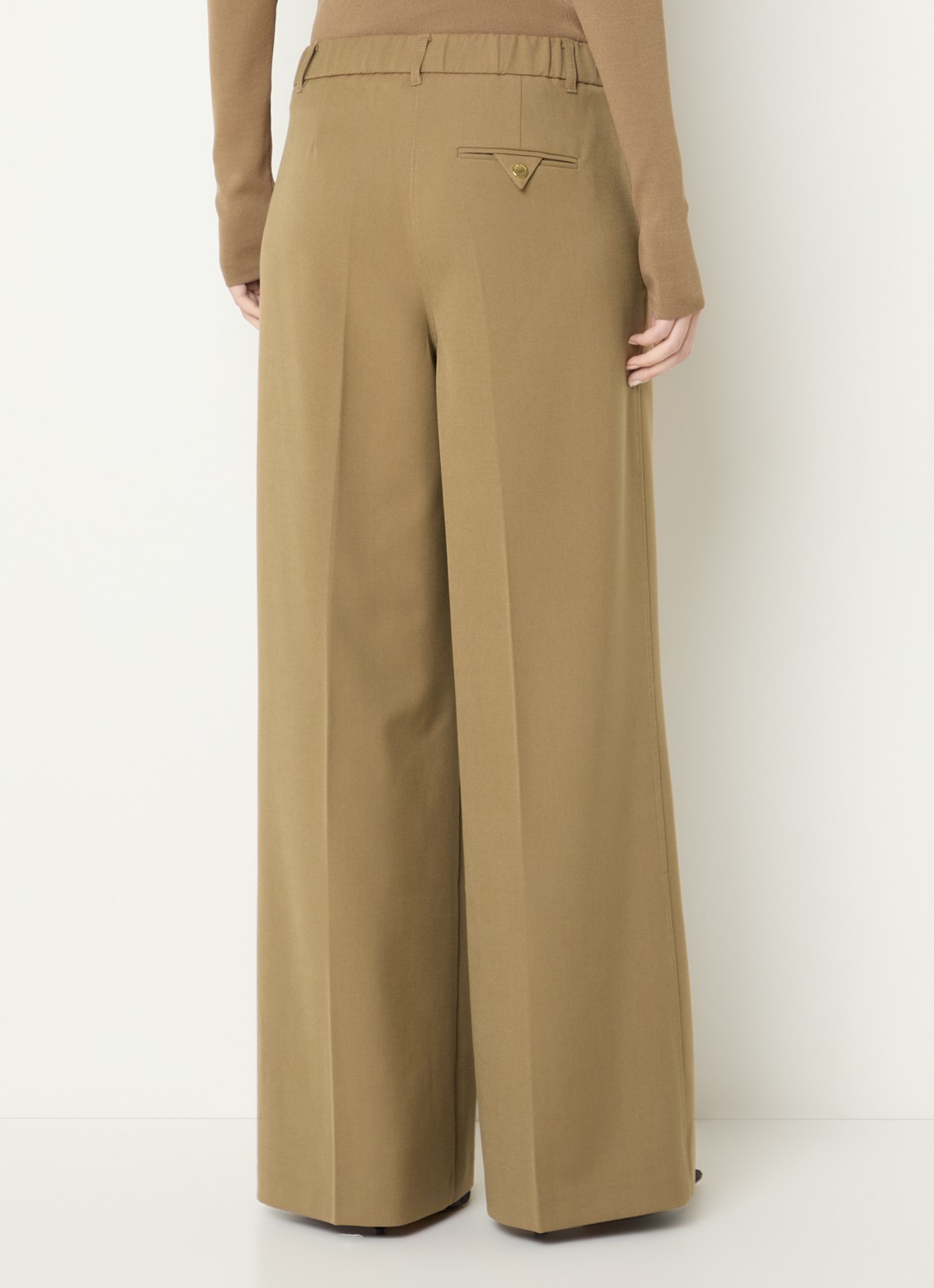 Fifth House Perri high waist wide fit pantalon met steekzakken - achterkant lichtbruin