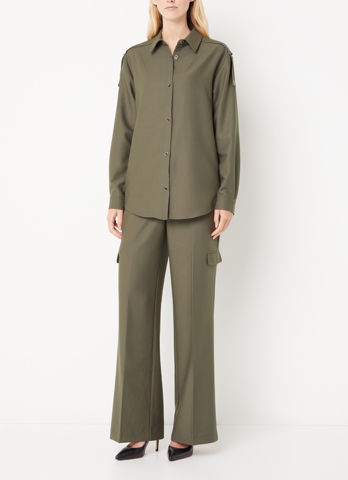 Fifth House Phelia blouse met kraag - voorkant 4 groen