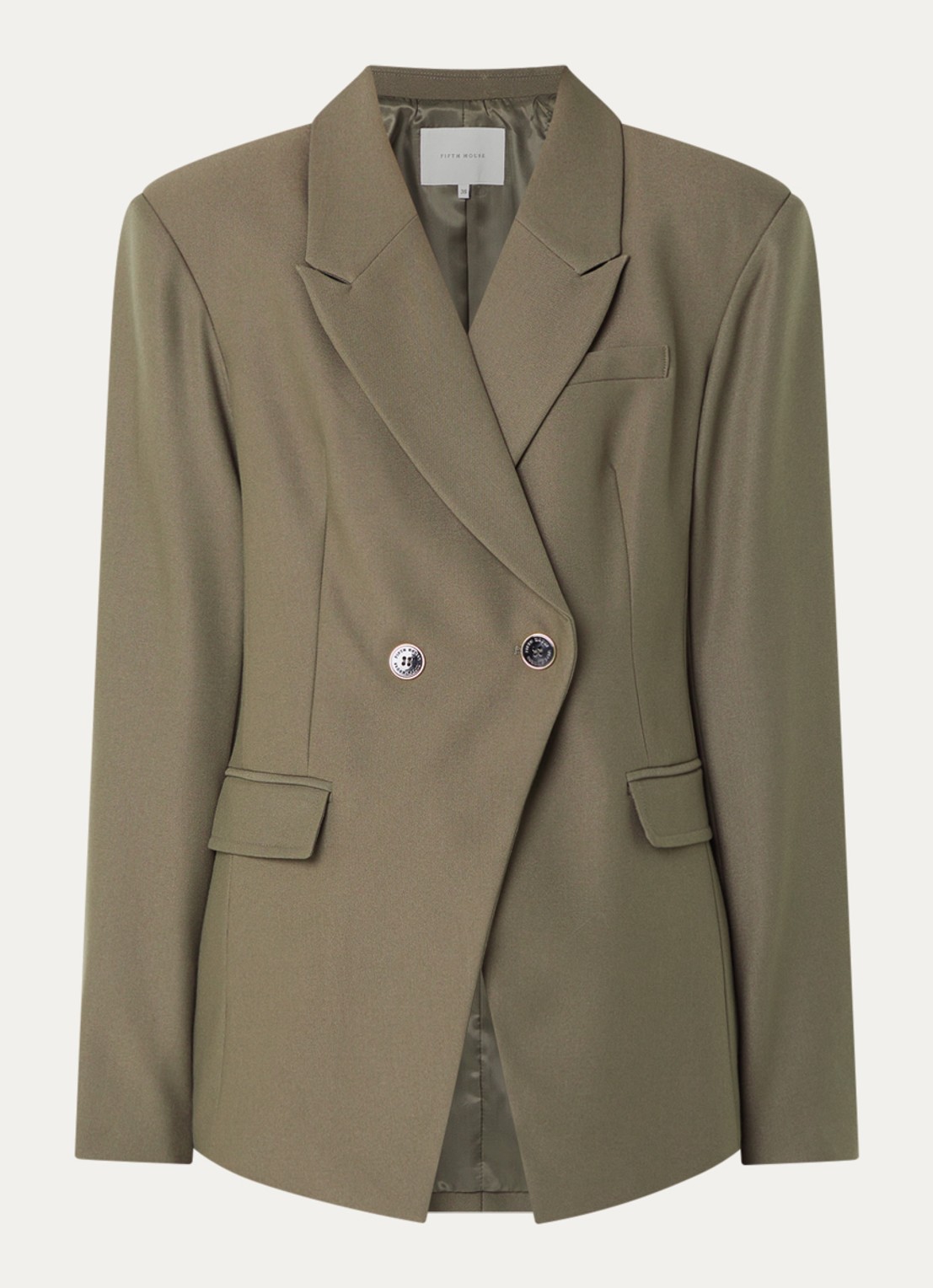 Fifth House Phelia double-breasted blazer met klepzakken - voorkant 3 groen