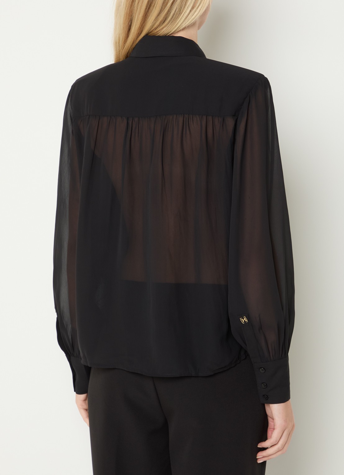 Fifth House Poppy blouse met sjaalkraag - achterkant 3 zwart