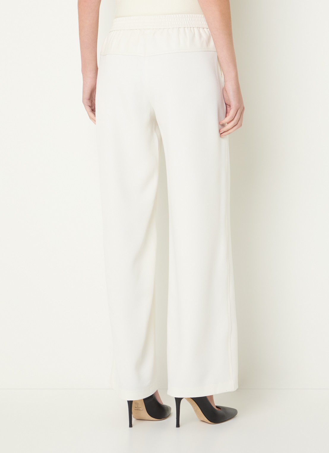 Fifth House Prue high waist wide fit pantalon met steekzakken - achterkant 4 gebroken wit