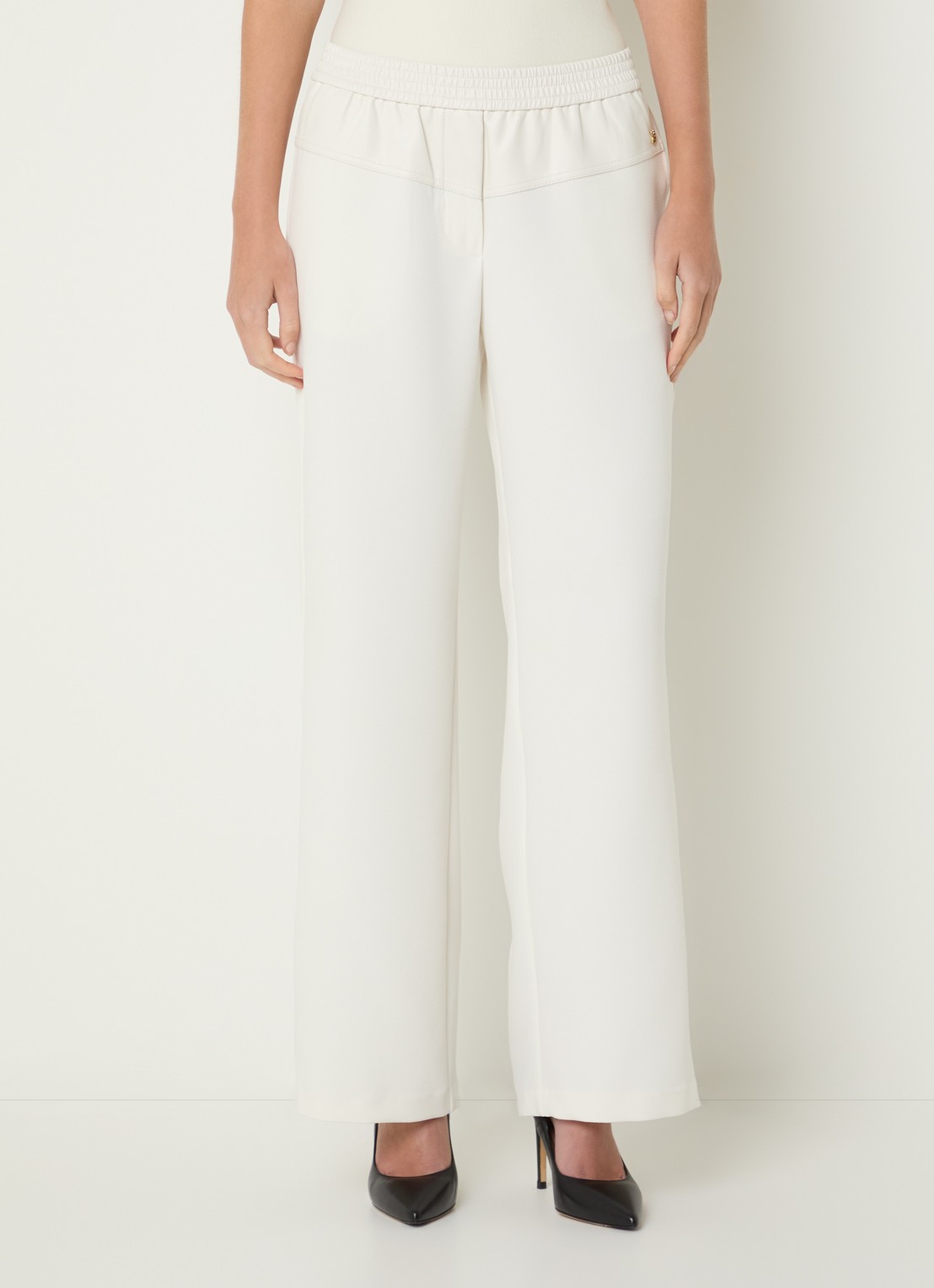 Fifth House Prue high waist wide fit pantalon met steekzakken - detail 3 gebroken wit