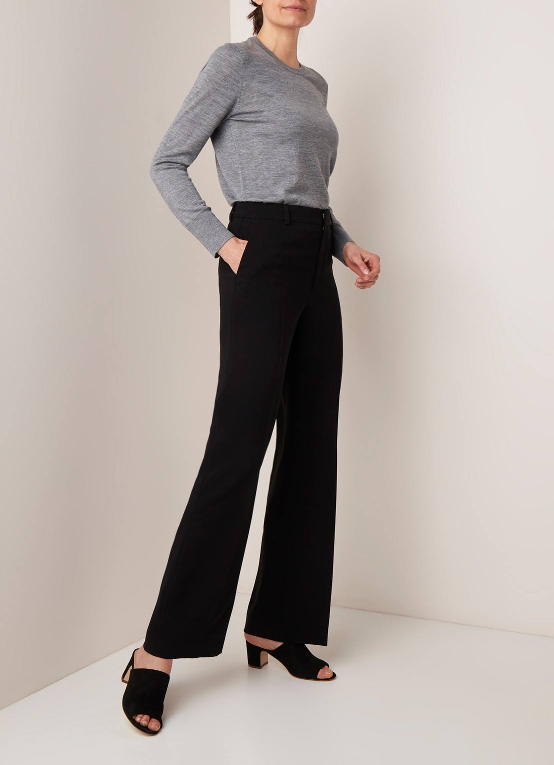 Filippa K Filippa K High waist straight fit pantalon - voorkant 2 zwart