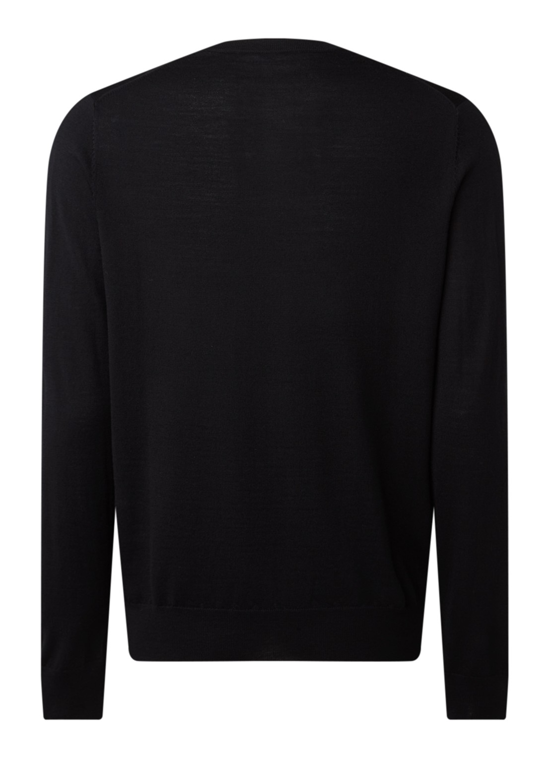 Filippa K Merino fijngebreide pullover met ronde hals - achterkant 3 zwart