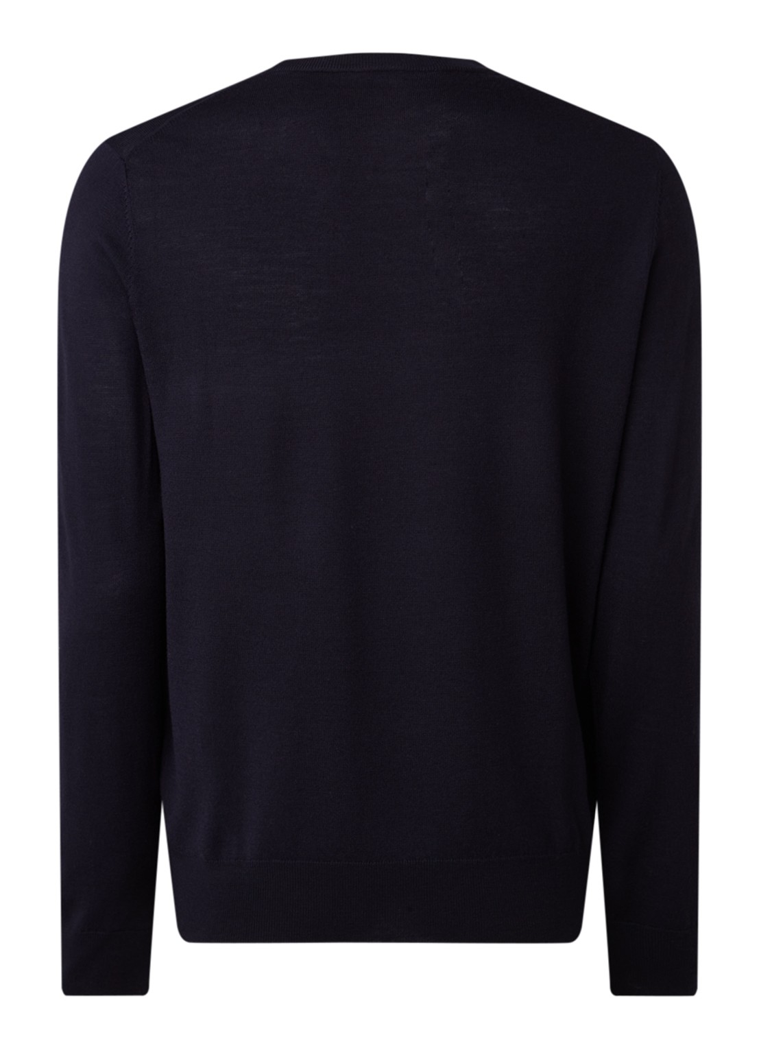 Filippa K Merino fijngebreide pullover met ronde hals - achterkant 3 blauw