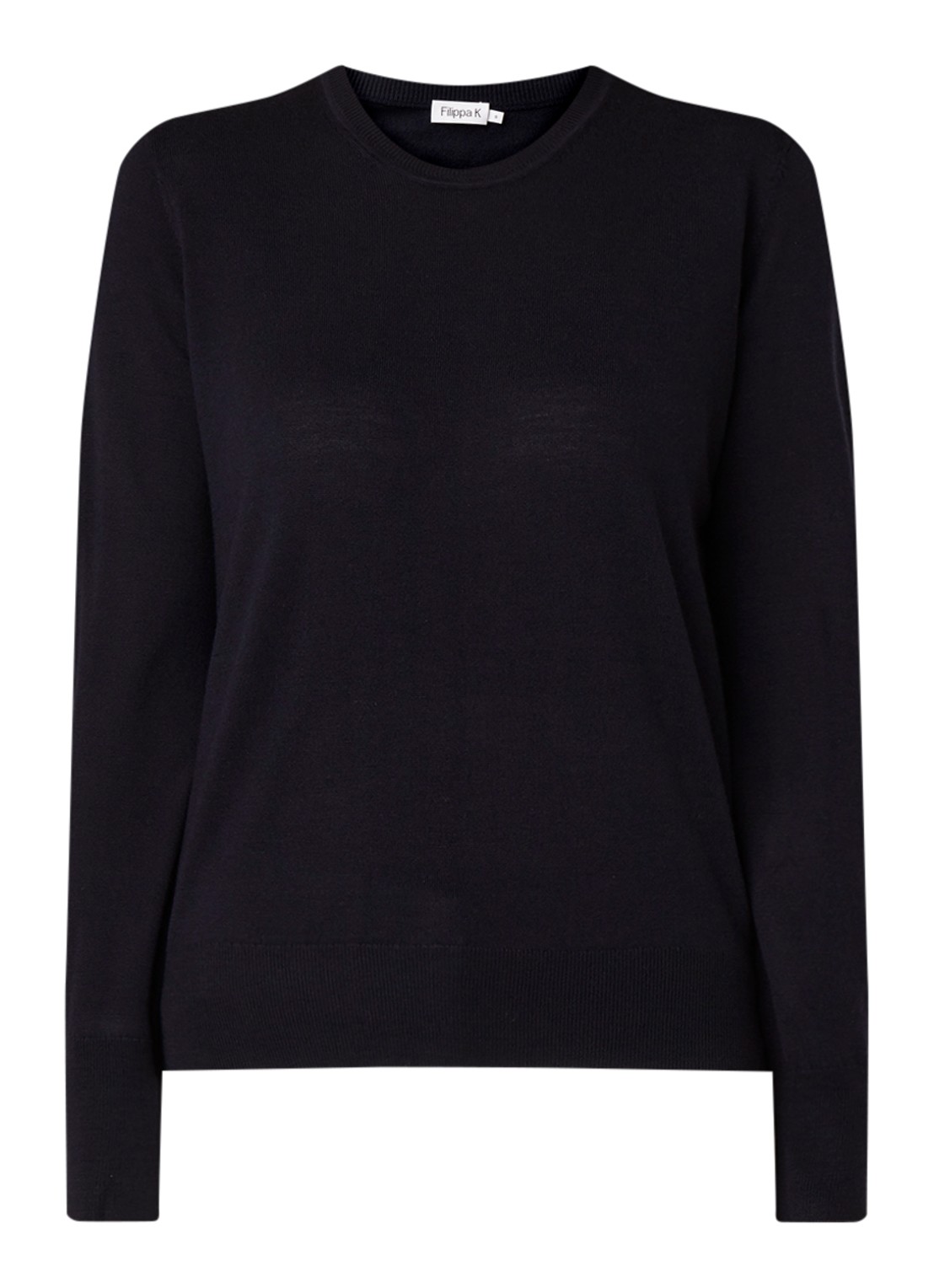 Filippa K Pullover van merino wol - voorkant 3 donkerblauw
