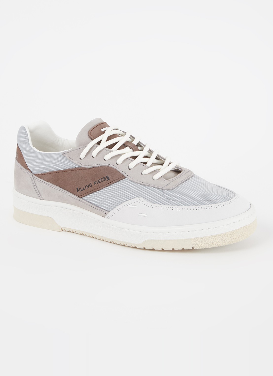 Filling Pieces Ace Spin sneaker met suède details - voorkant grijs