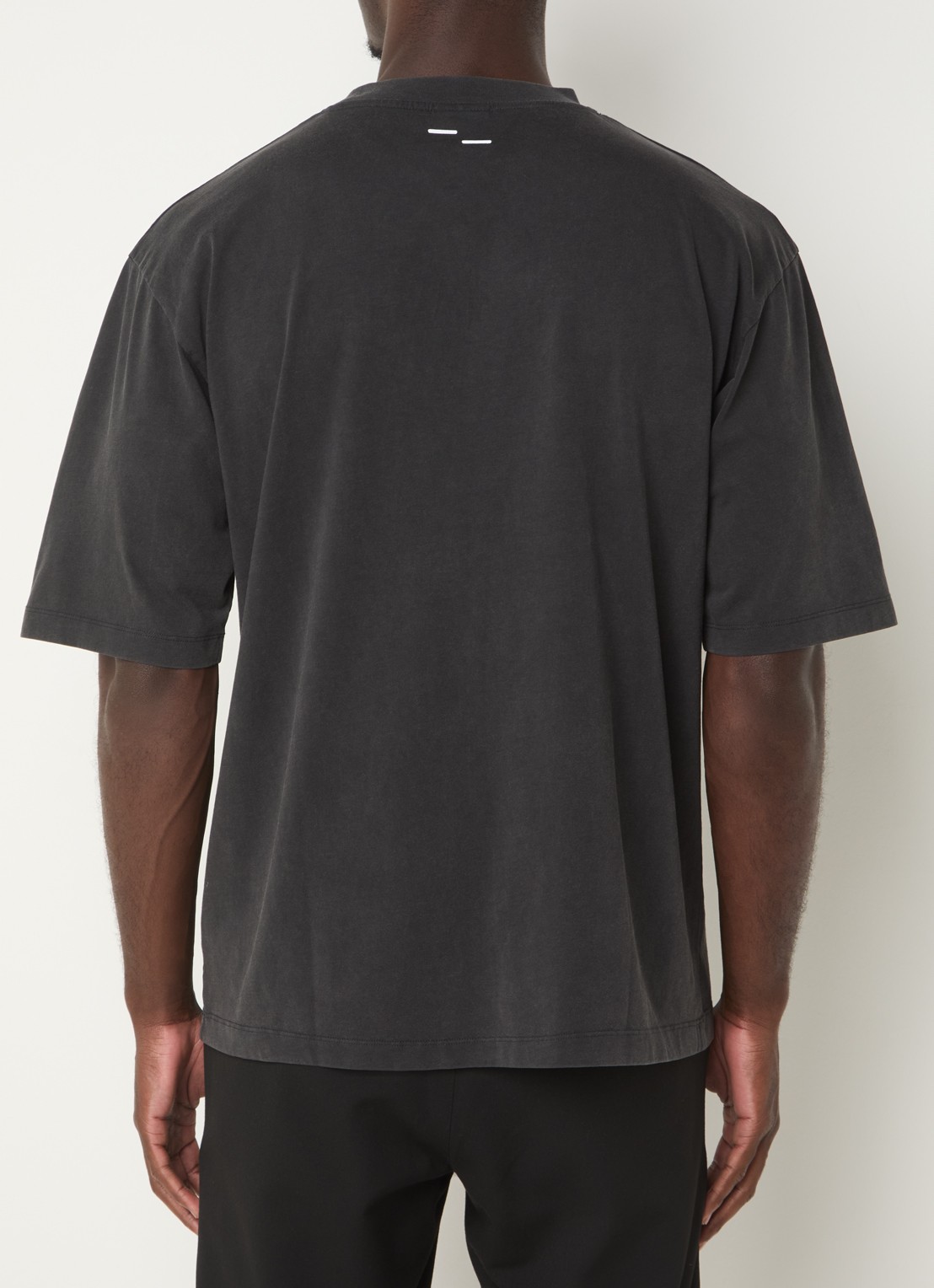 Filling Pieces Boxy T-shirt met logo - achterkant antraciet