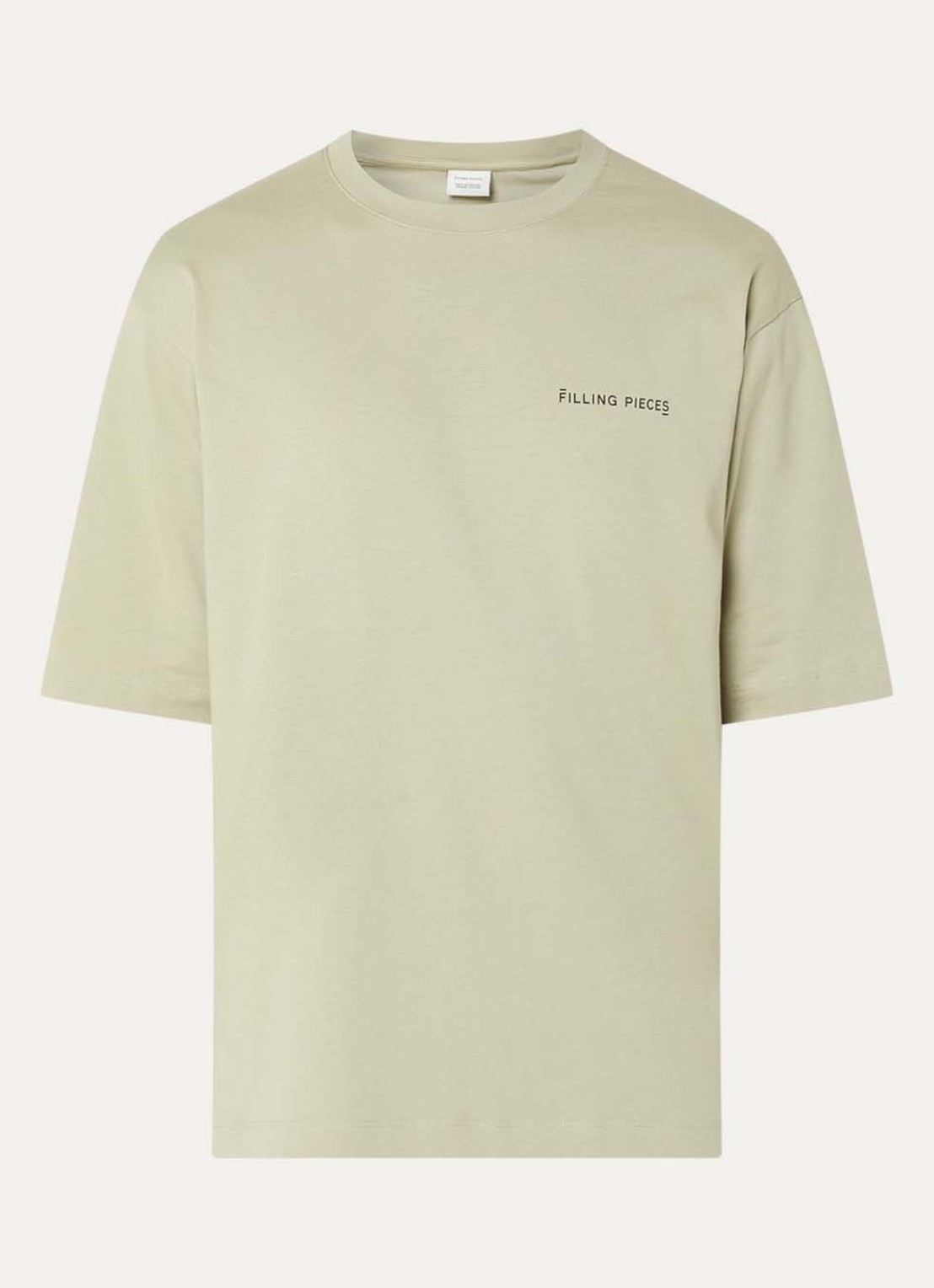 Filling Pieces Boxy T-shirt met logo - voorkant lindegroen