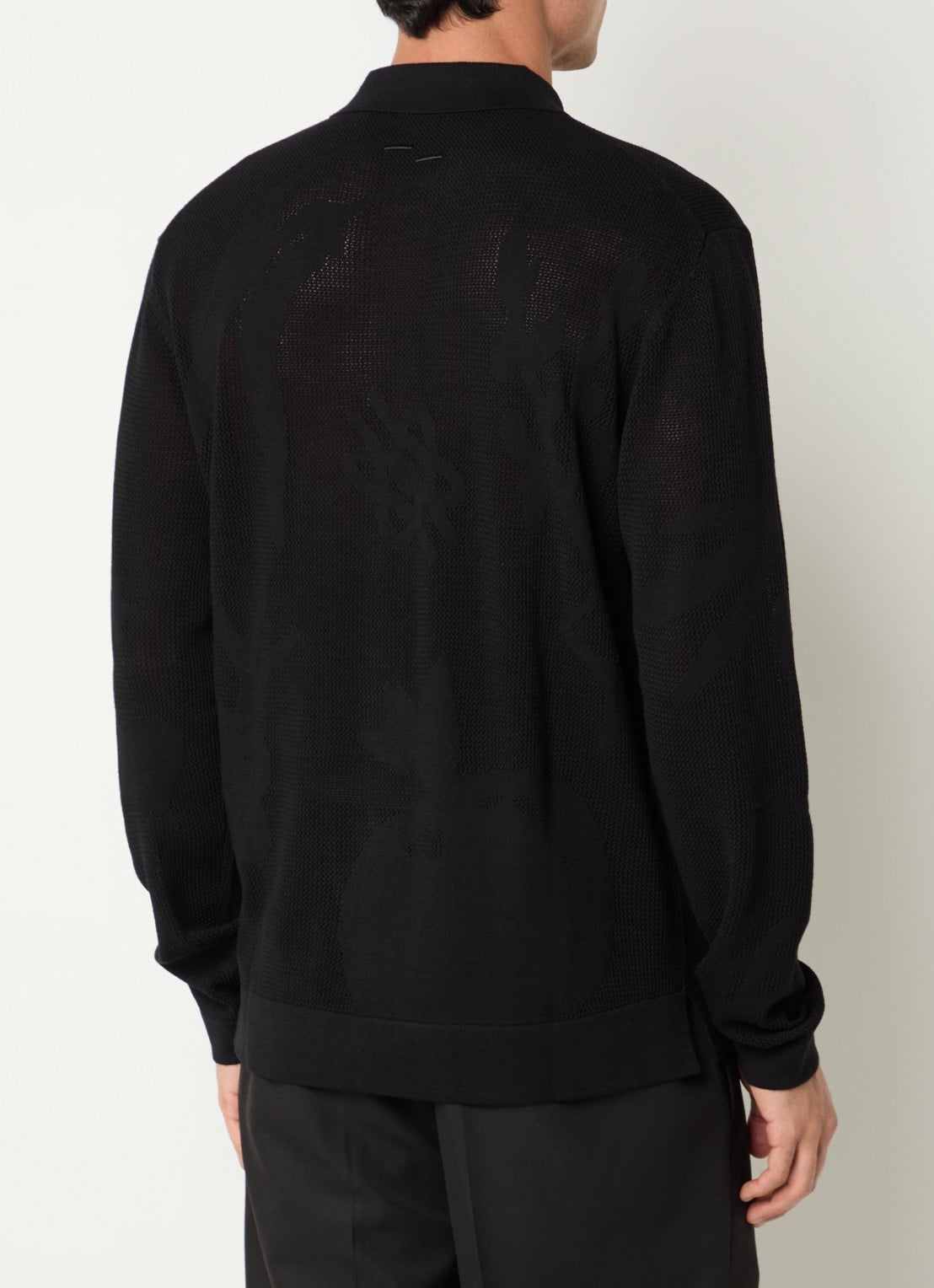 Filling Pieces Breaking Bread fijngebreid vest met kraag - achterkant zwart