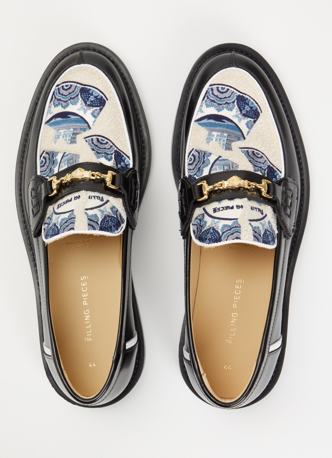 Filling Pieces Broken Plate loafer van leer met borduring - detail 3 zwart