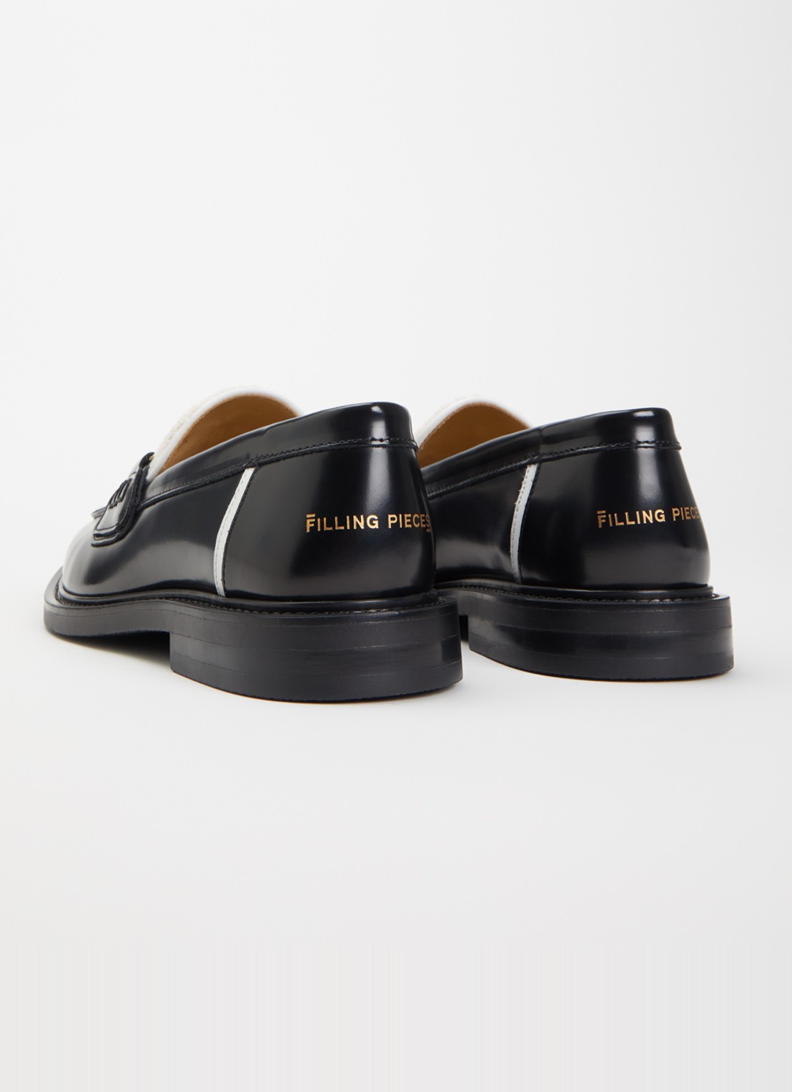 Filling Pieces Chess loafer van leer - achterkant 5 zwart