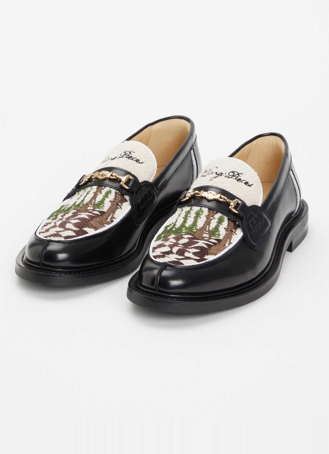 Filling Pieces Chess loafer van leer - detail 2 zwart