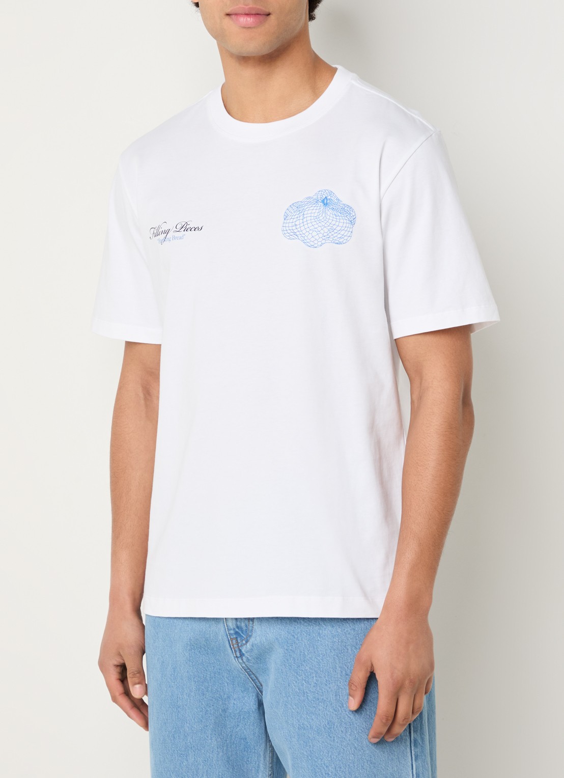 Filling Pieces Citrus T-shirt met logo- en backprint - achterkant wit