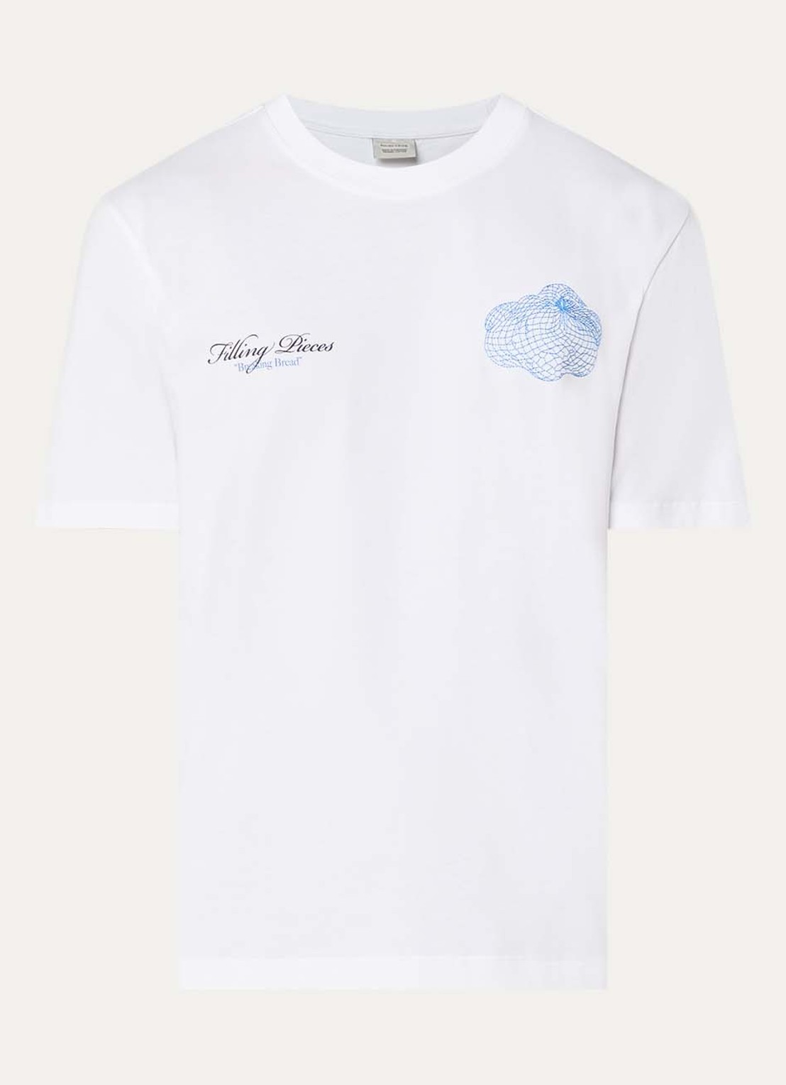 Filling Pieces Citrus T-shirt met logo- en backprint - voorkant 3 wit