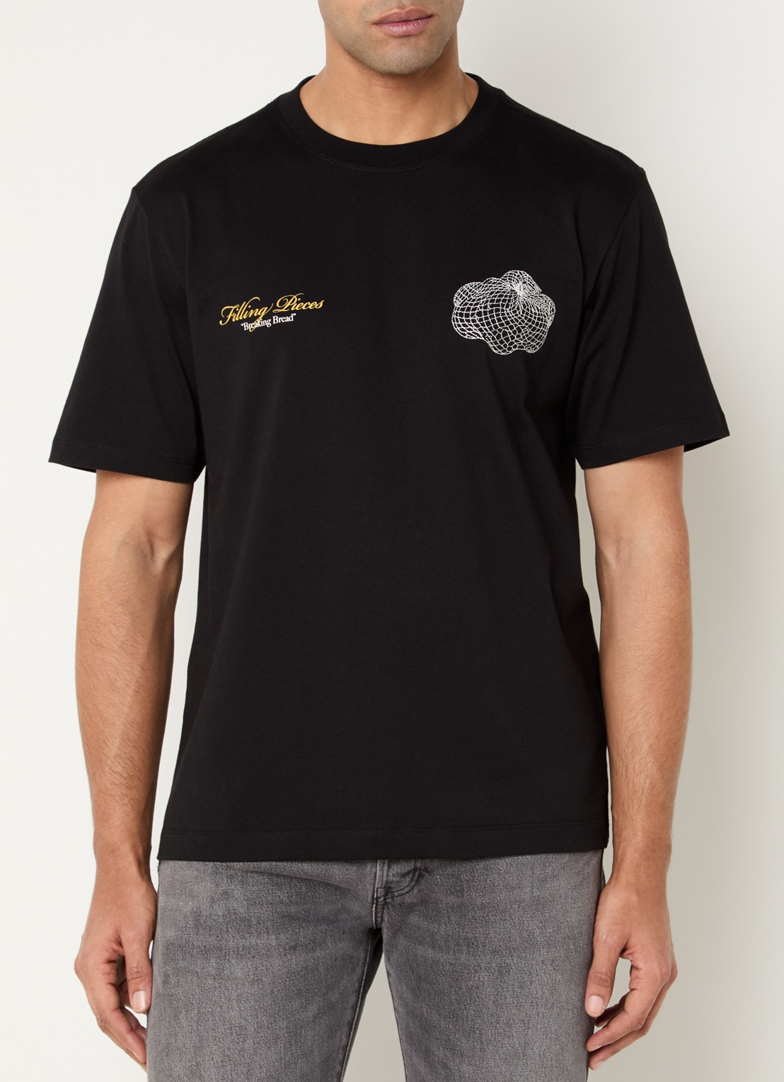 Filling Pieces Citrus T-shirt met logo- en backprint - achterkant zwart