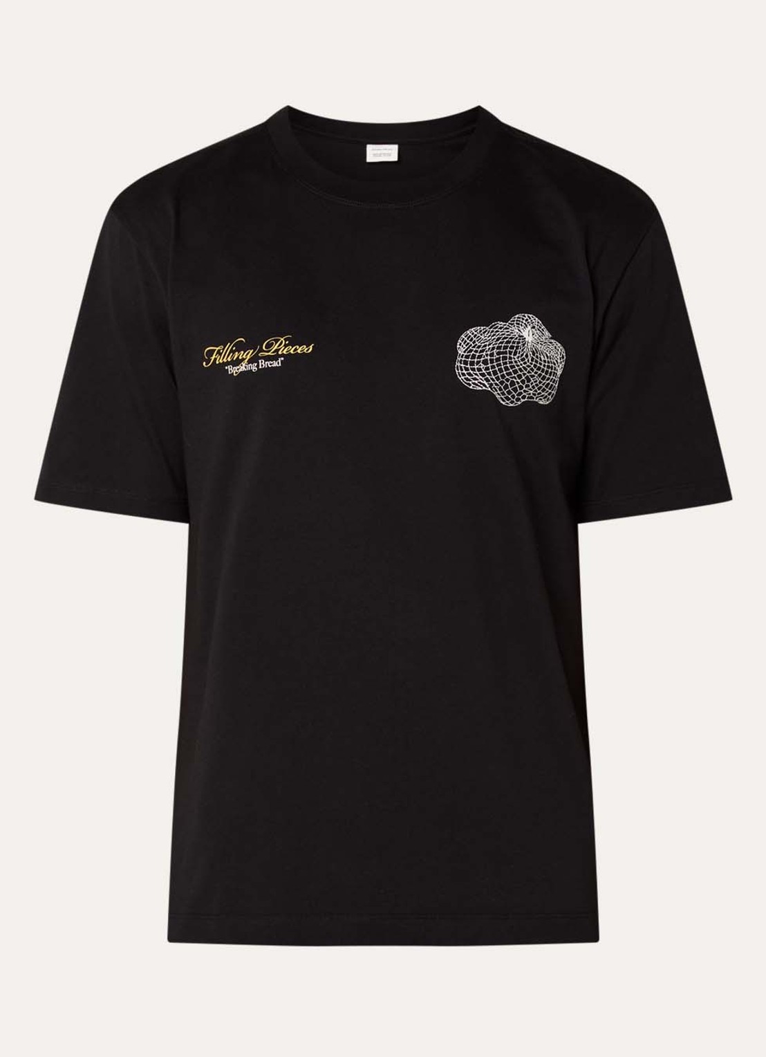 Filling Pieces Citrus T-shirt met logo- en backprint - voorkant 3 zwart