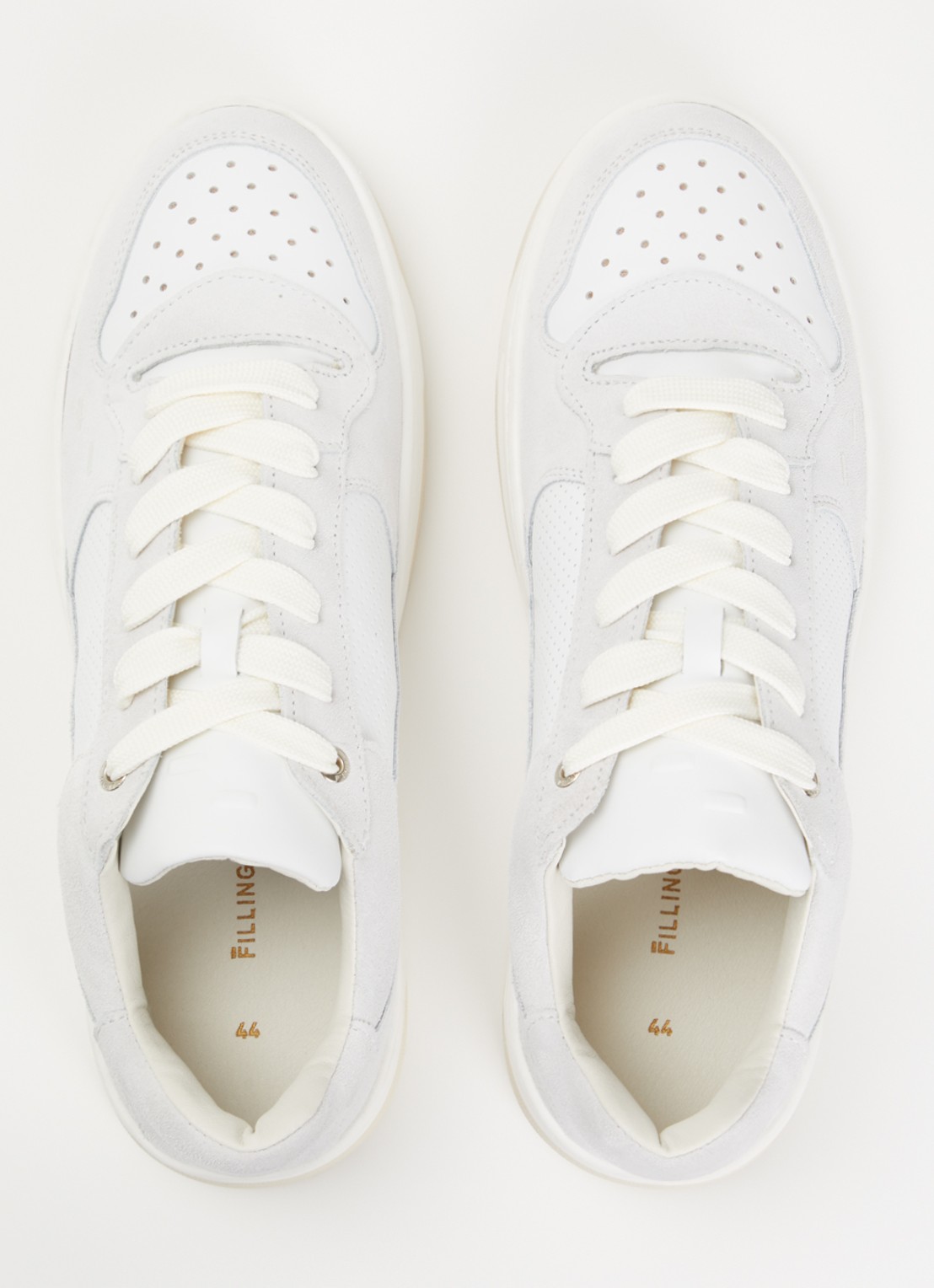 Filling Pieces Cruiser Neat sneaker van suède met details van leer - detail 3 gebroken wit