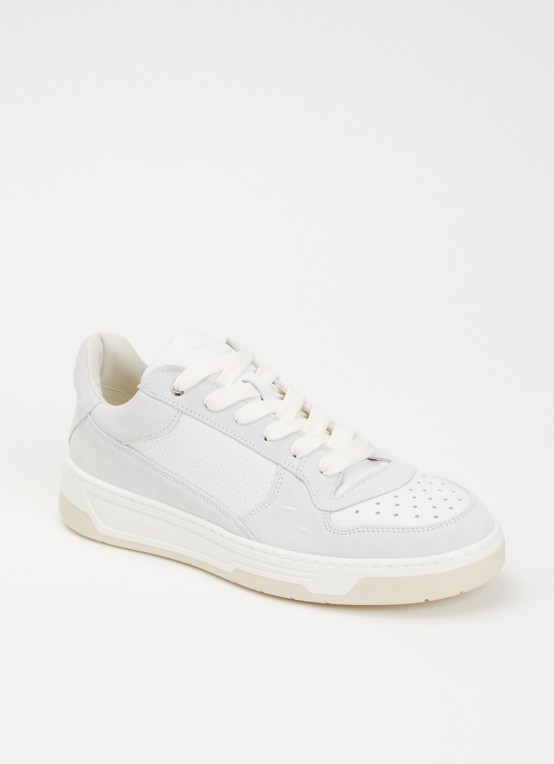 Filling Pieces Cruiser Neat sneaker van suède met details van leer - voorkant 5 gebroken wit