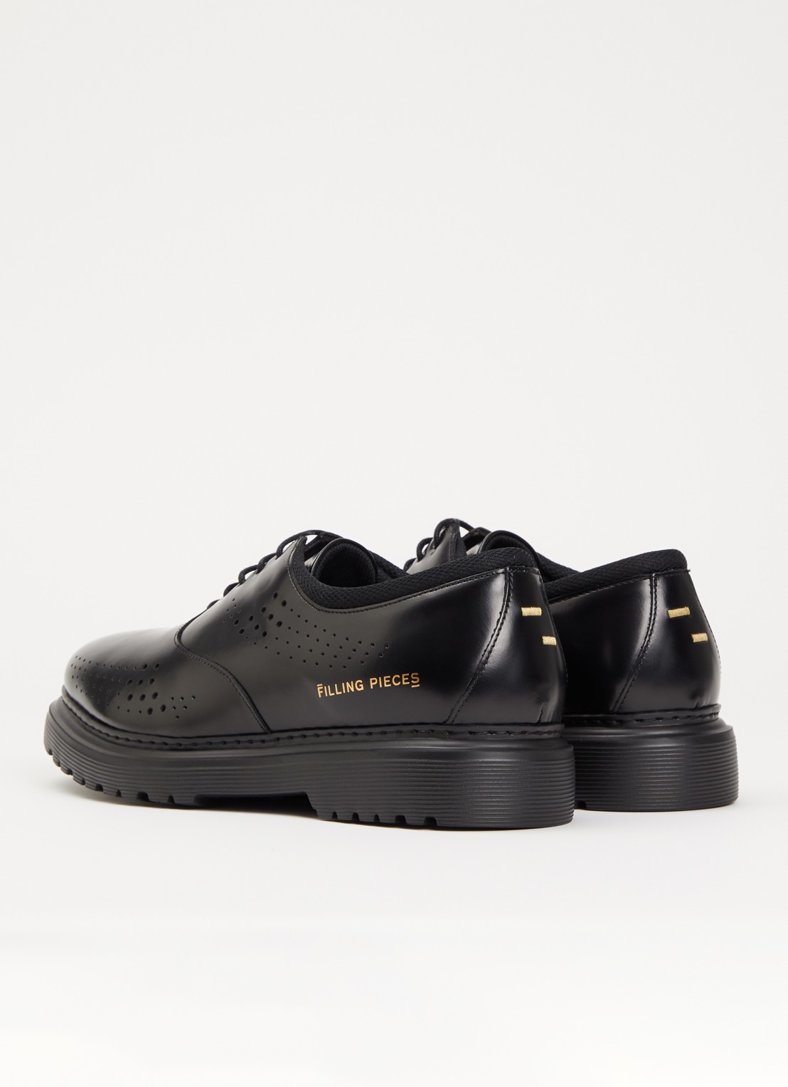 Filling Pieces Derby Gradient veterschoen van leer - detail 4 zwart