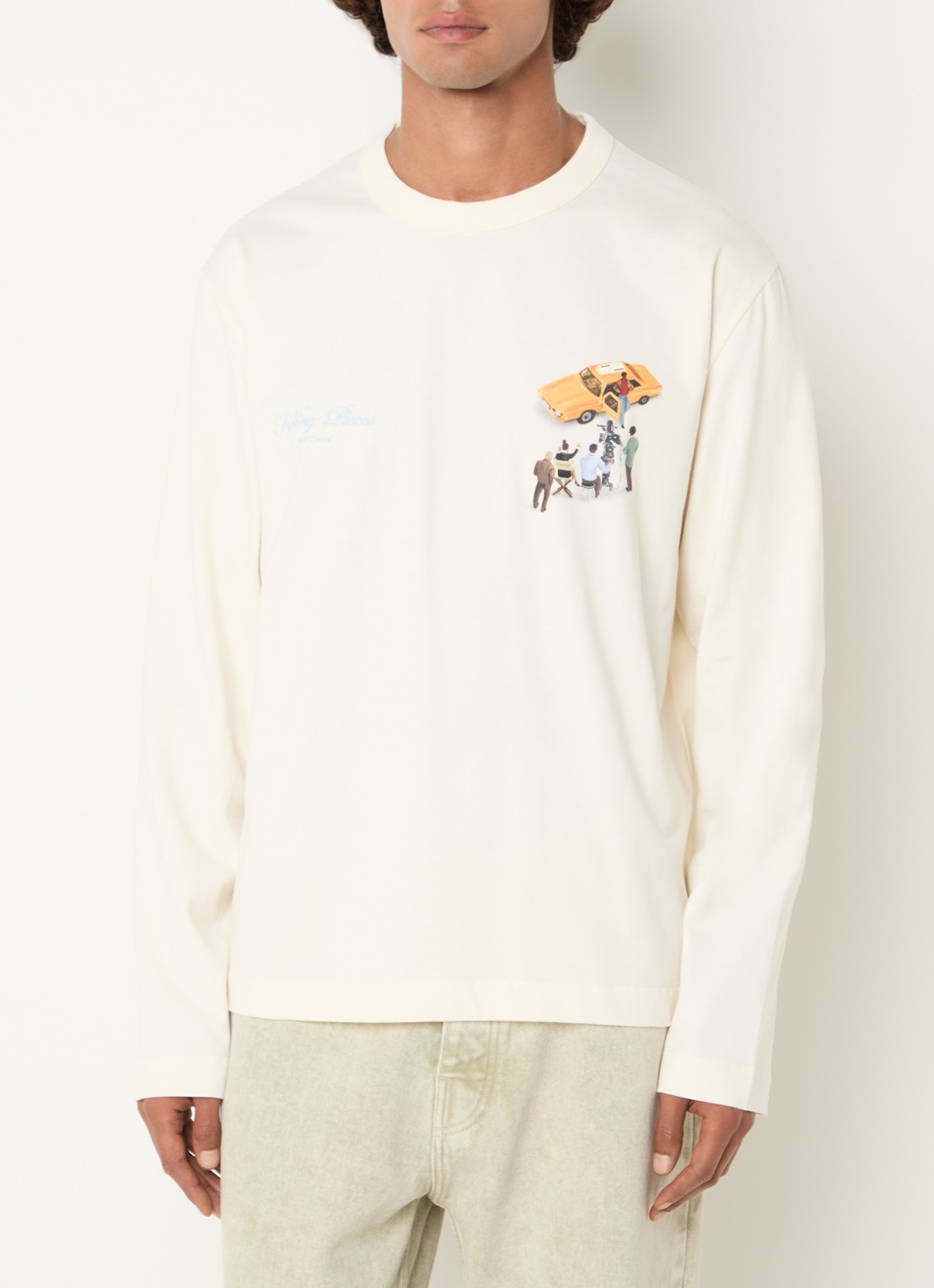 Filling Pieces Film Set longsleeve met logo- en backprint - achterkant gebroken wit