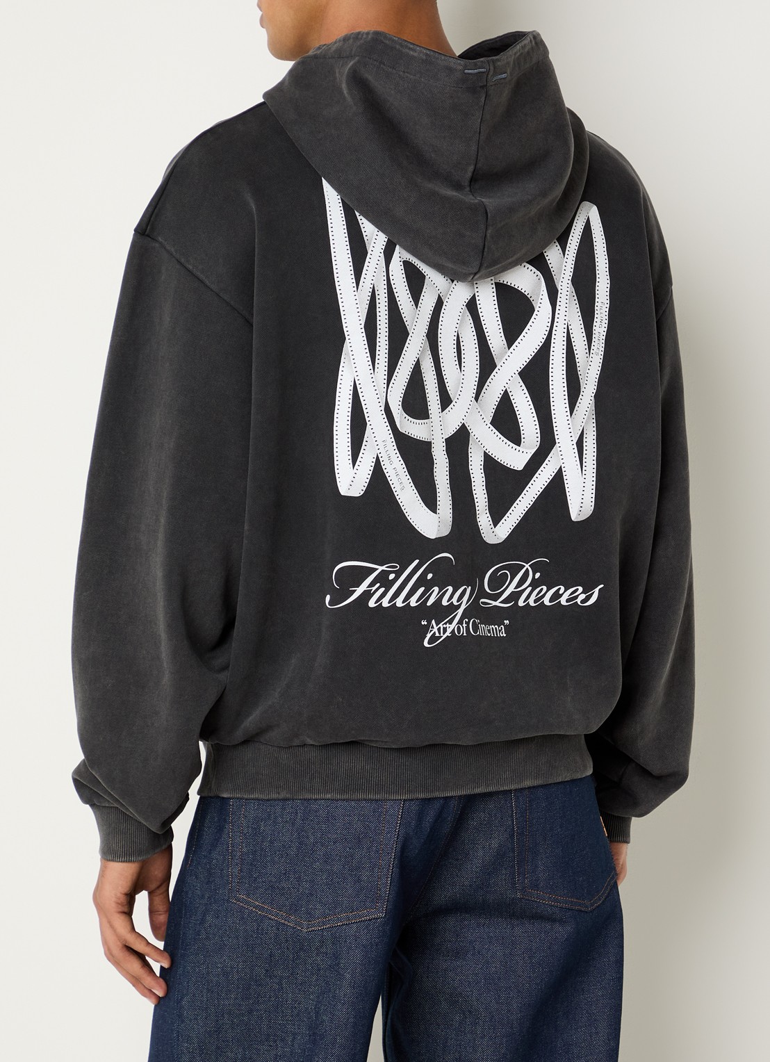 Filling Pieces Film Strip hoodie met logoborduring en backprint - detail 3 zwart